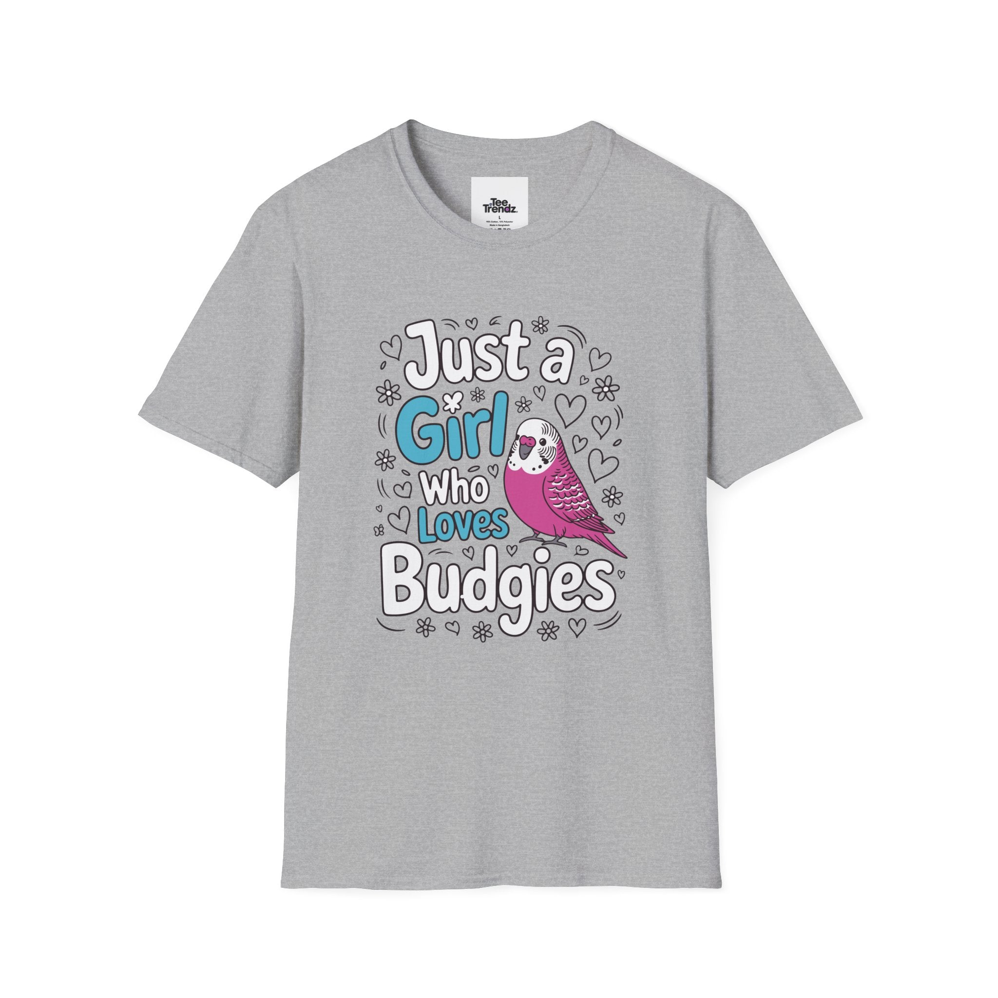 Just a Girl Who Loves Budgies T-Shirt – Cute Budgie Parakeet Tee for Bird Lovers