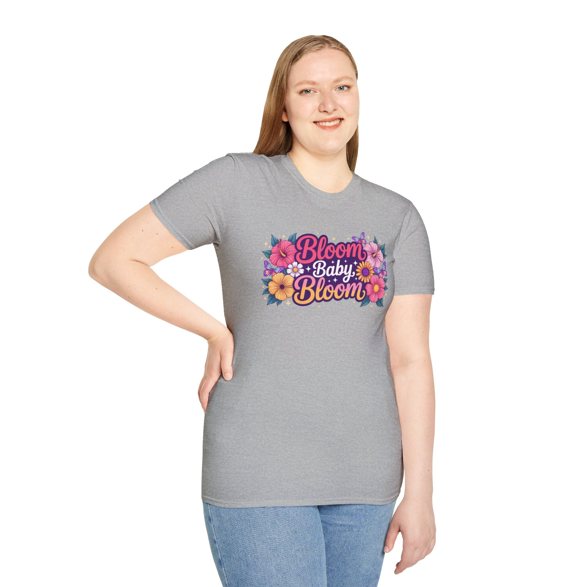 Bloom Baby Bloom Floral T-Shirt — Cute Spring Garden Tee for New Moms & Moms-to-Be