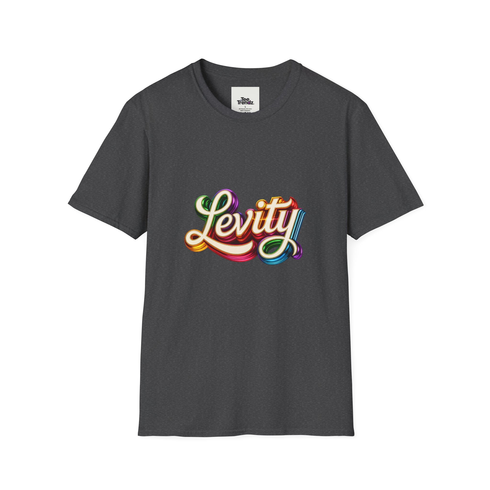 Levity Retro Script T-Shirt — Colorful Vintage Rainbow Graphic
