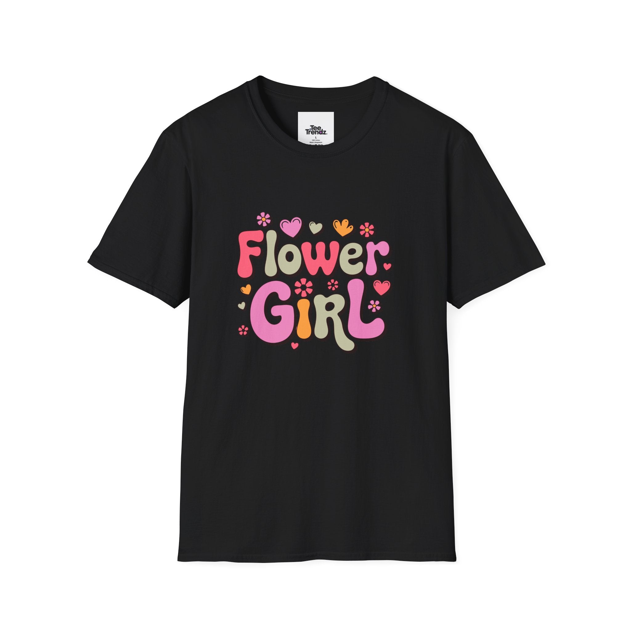 Flower Girl T-Shirt — Cute Retro Floral Wedding Tee for Kids