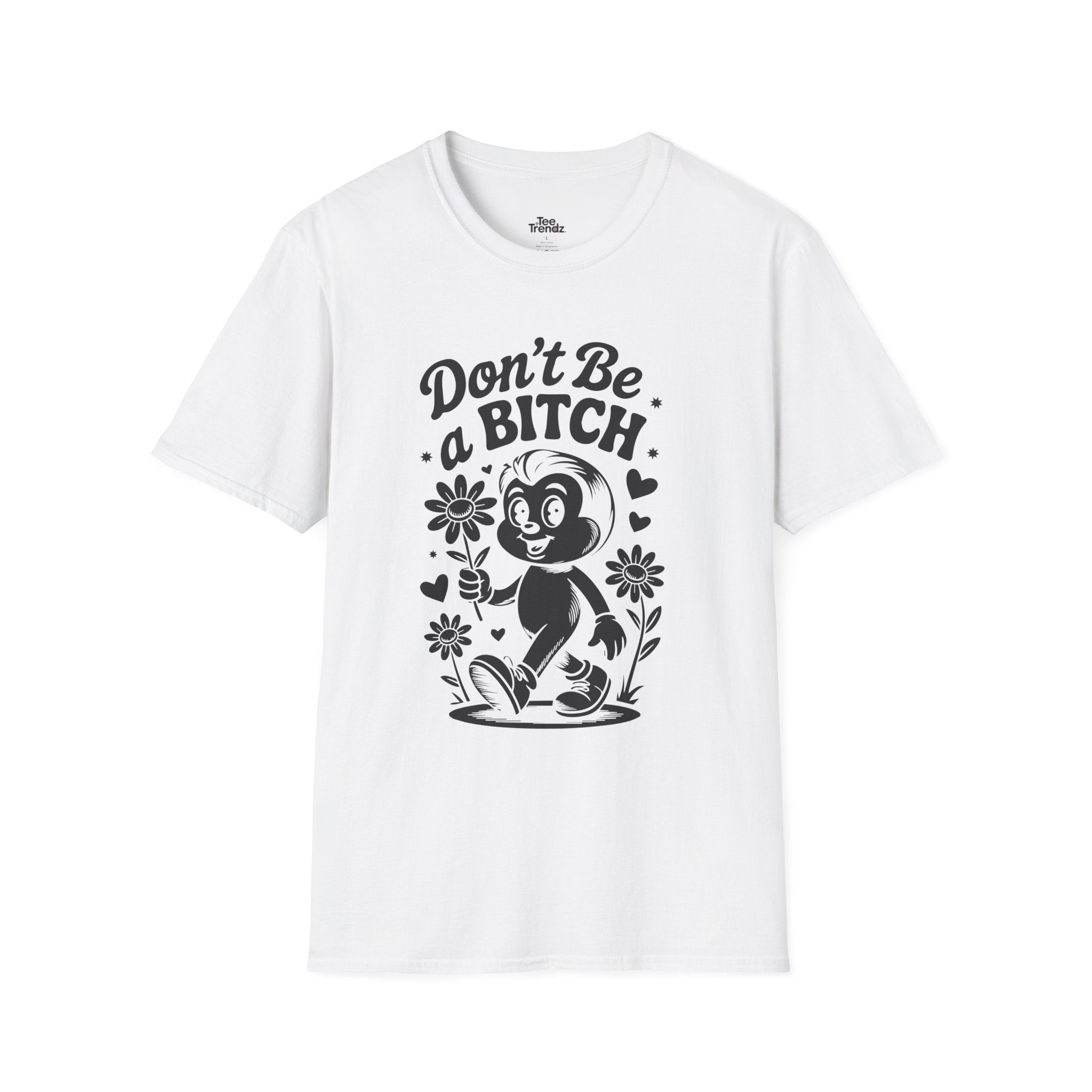 Don't Be a Bitch T-Shirt — Retro Cartoon Floral Graphic Tee