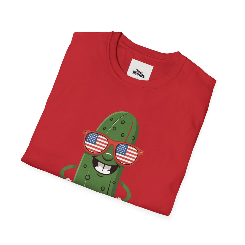 Patriotic Pickle T-Shirt — Cool Pickle with USA Sunglasses