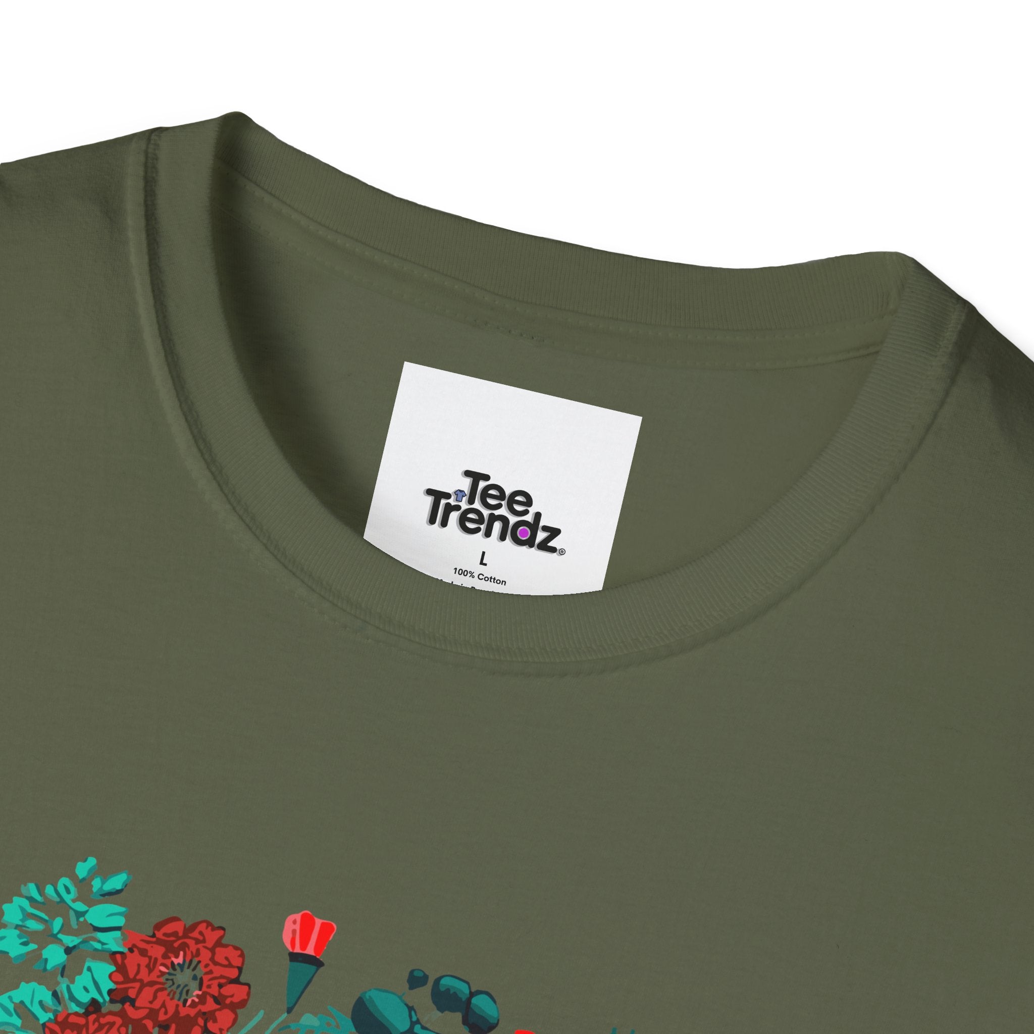 Floral Frida-Inspired Portrait T-Shirt