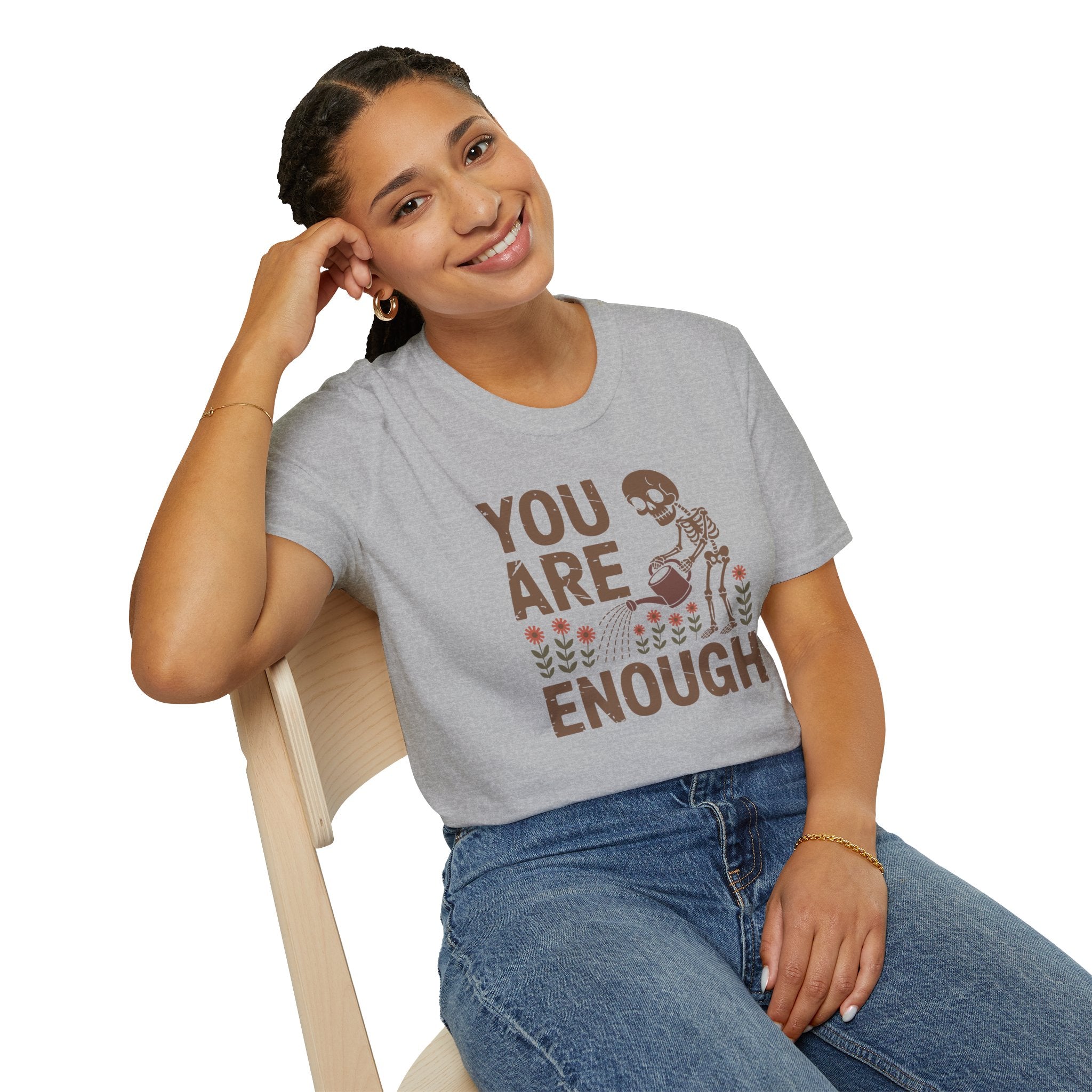 You Are Enough T-Shirt — Encouraging Floral Graphic Tee