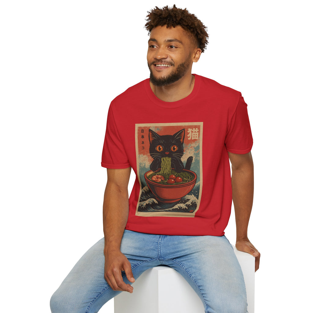Cat Ramen T-Shirt — Vintage Japanese Neko Bowl Graphic Tee