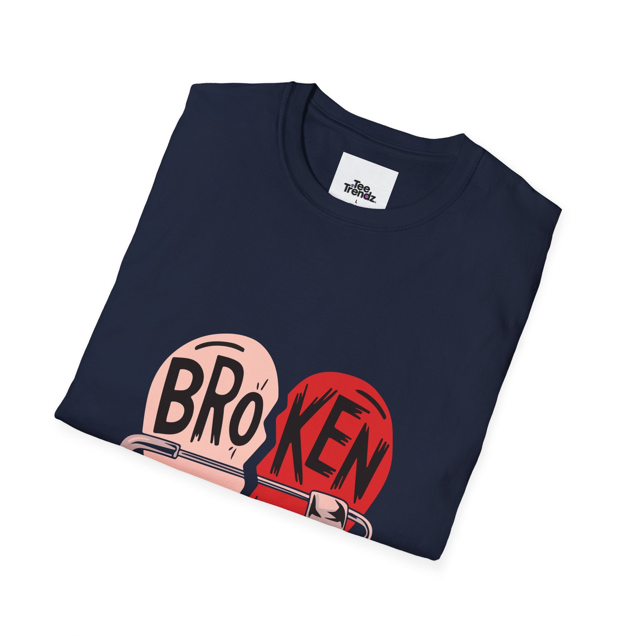 Broken Heart Graphic T-Shirt — Heart Safety Pin Design