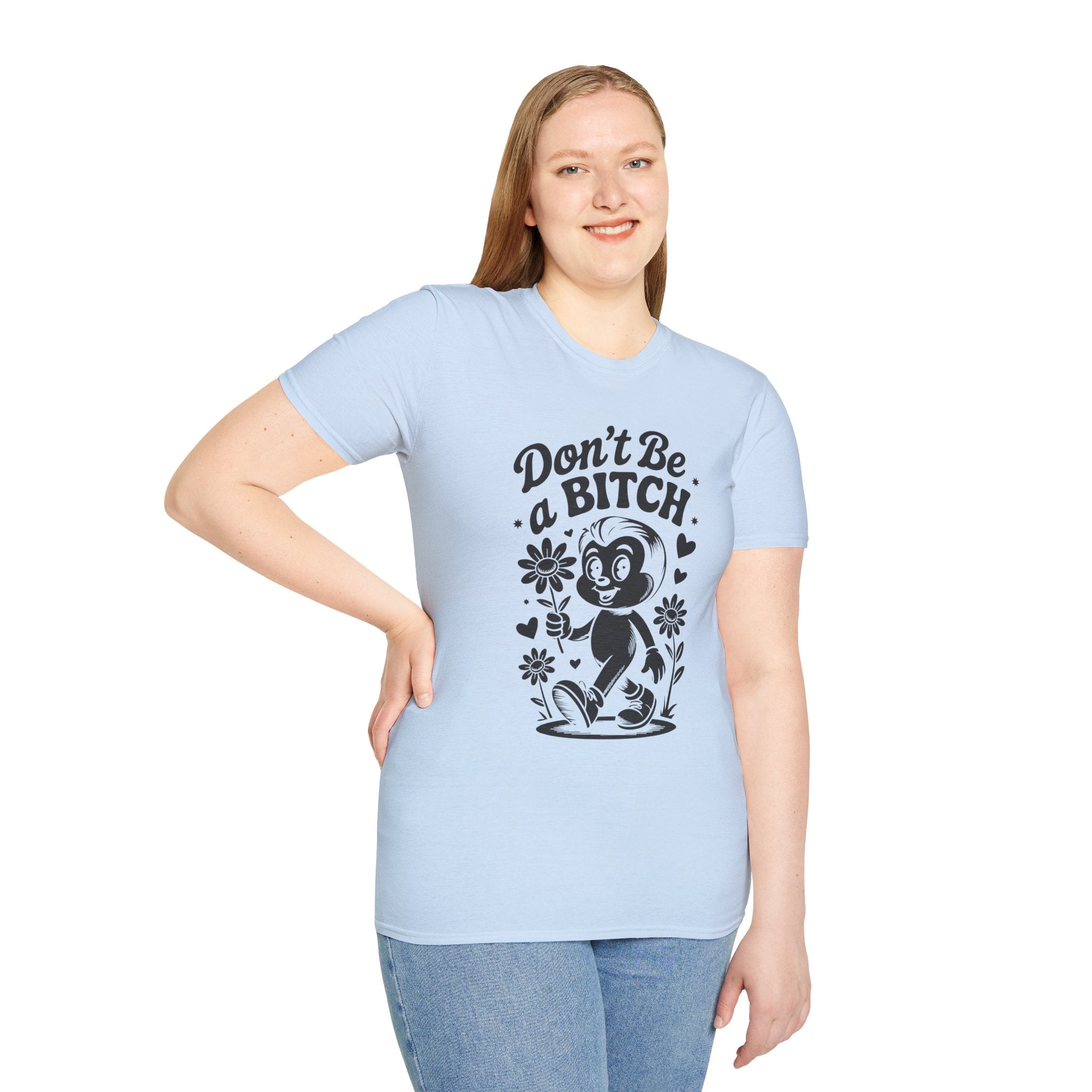Don't Be a Bitch T-Shirt — Retro Cartoon Floral Graphic Tee