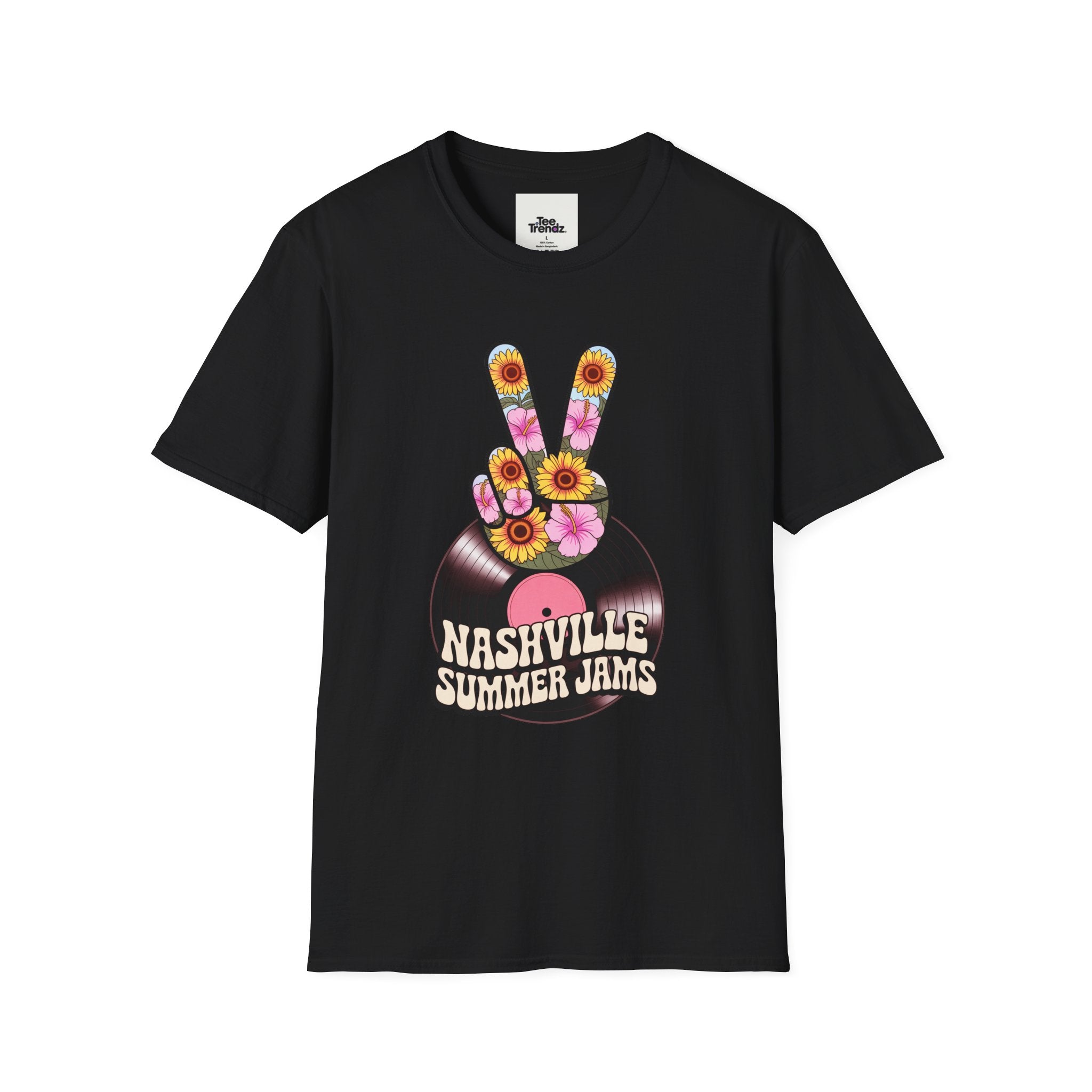 Nashville Summer Jams T‑Shirt — Retro Peace Sign Vinyl Concert Tee