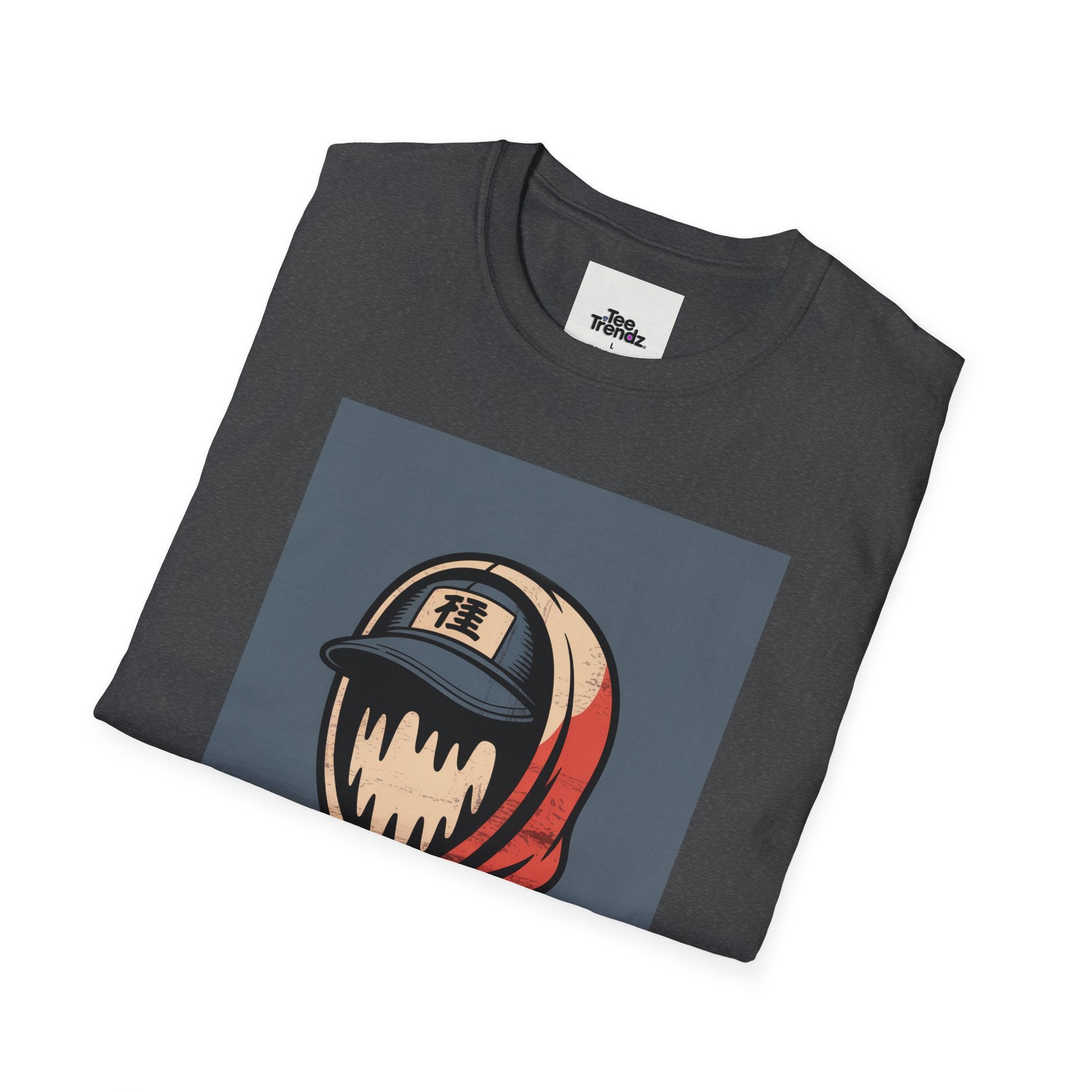 Hooded Mask Graphic T-Shirt — Streetwear Skater Hoodie Illustration