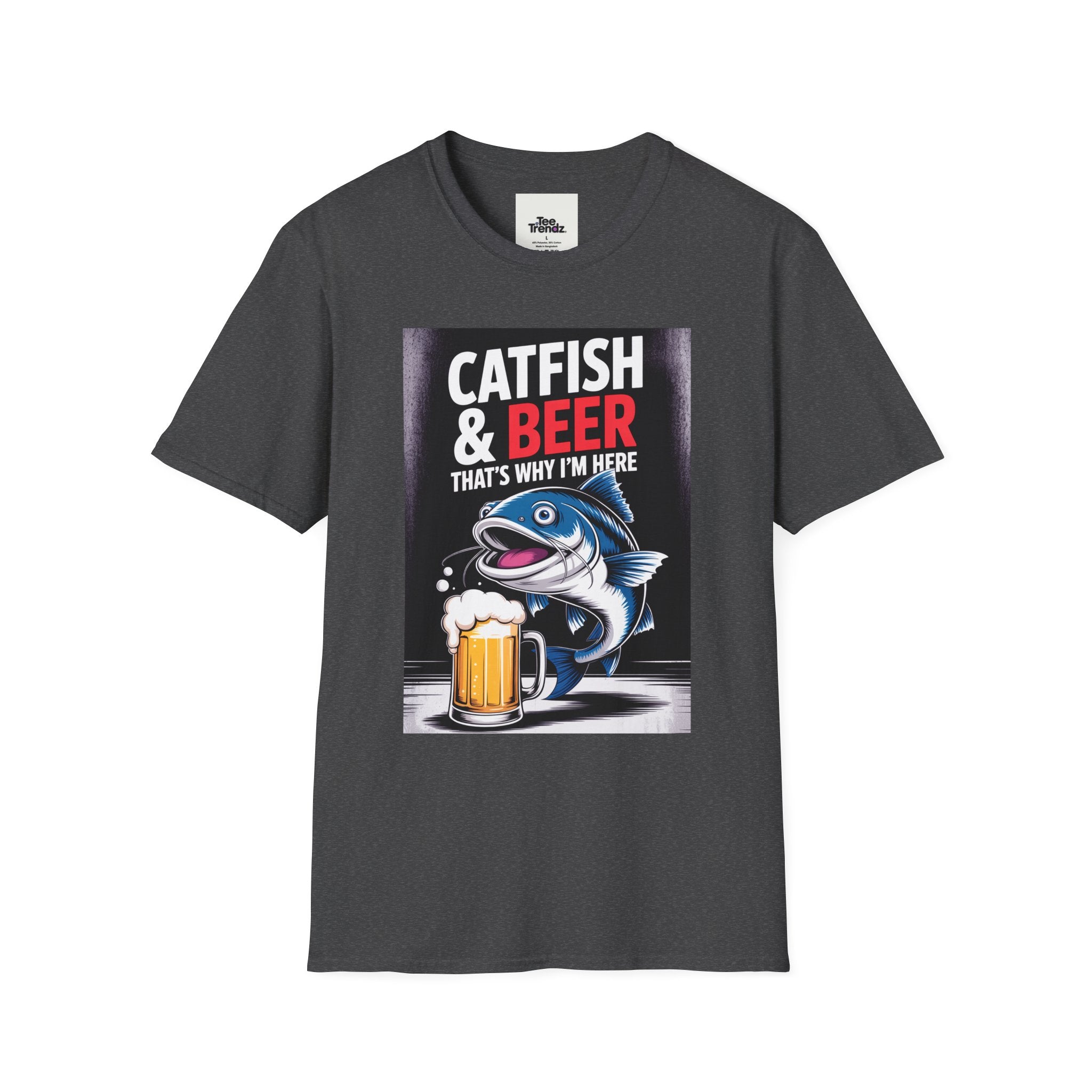 Catfish & Beer T-Shirt — Funny Fishing Shirt with Beer Graphic