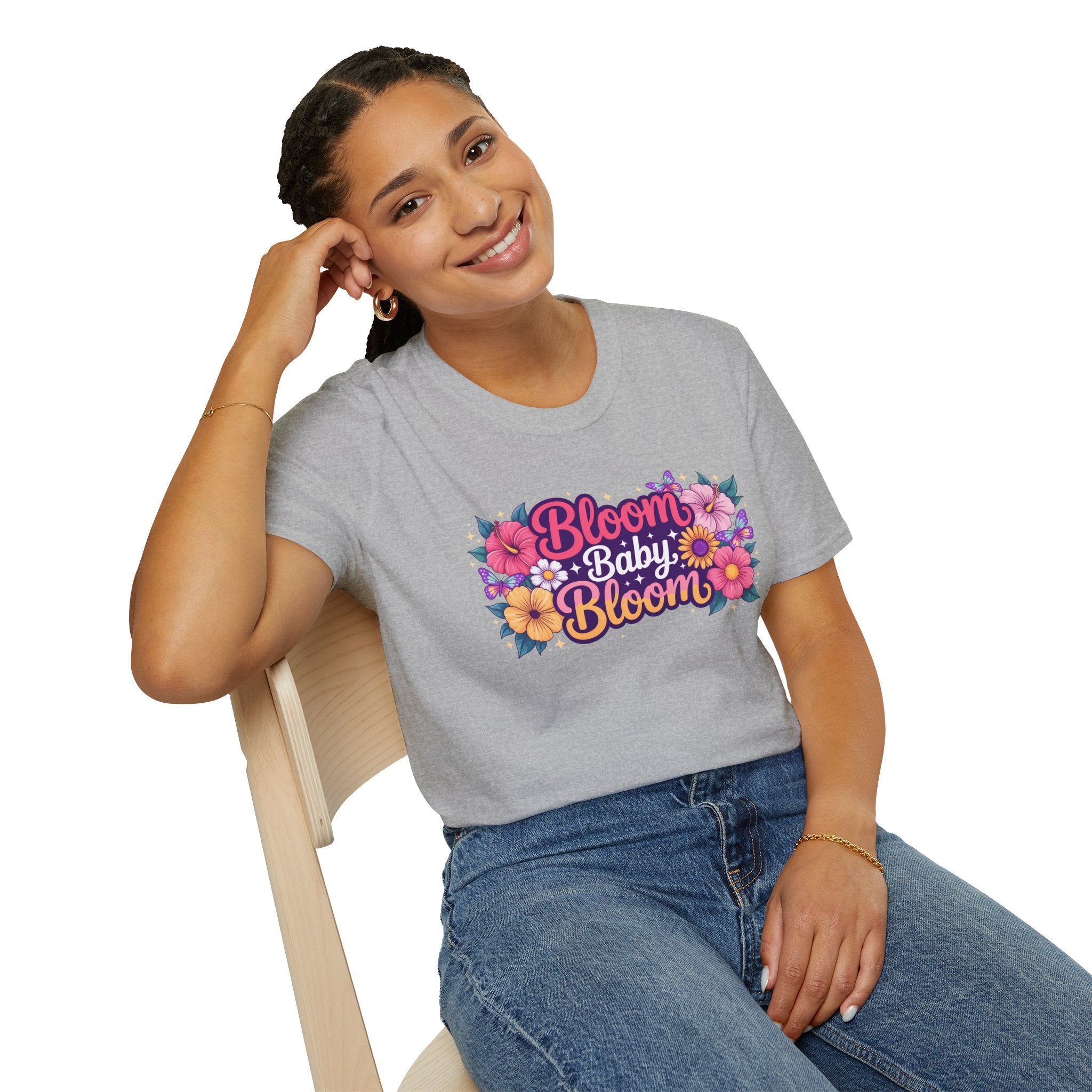 Bloom Baby Bloom Floral T-Shirt — Cute Spring Garden Tee for New Moms & Moms-to-Be