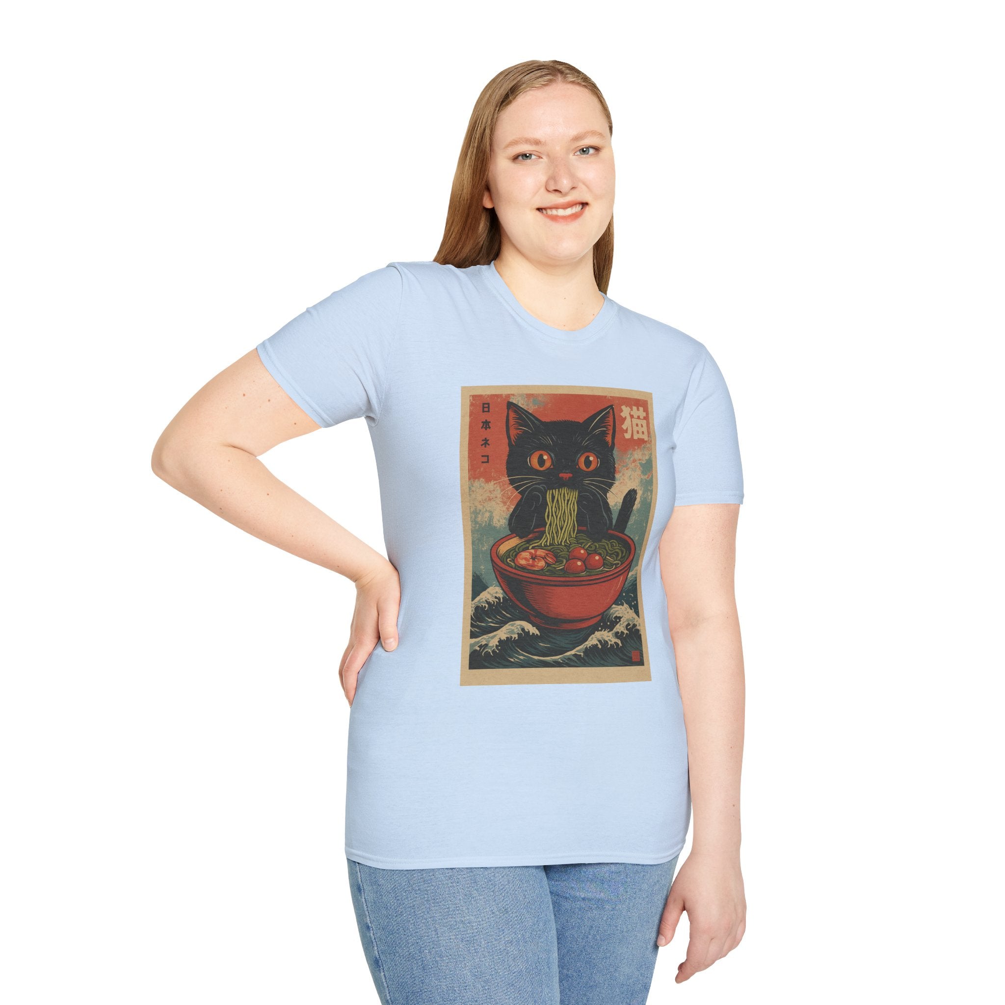 Cat Ramen T-Shirt — Vintage Japanese Neko Bowl Graphic Tee