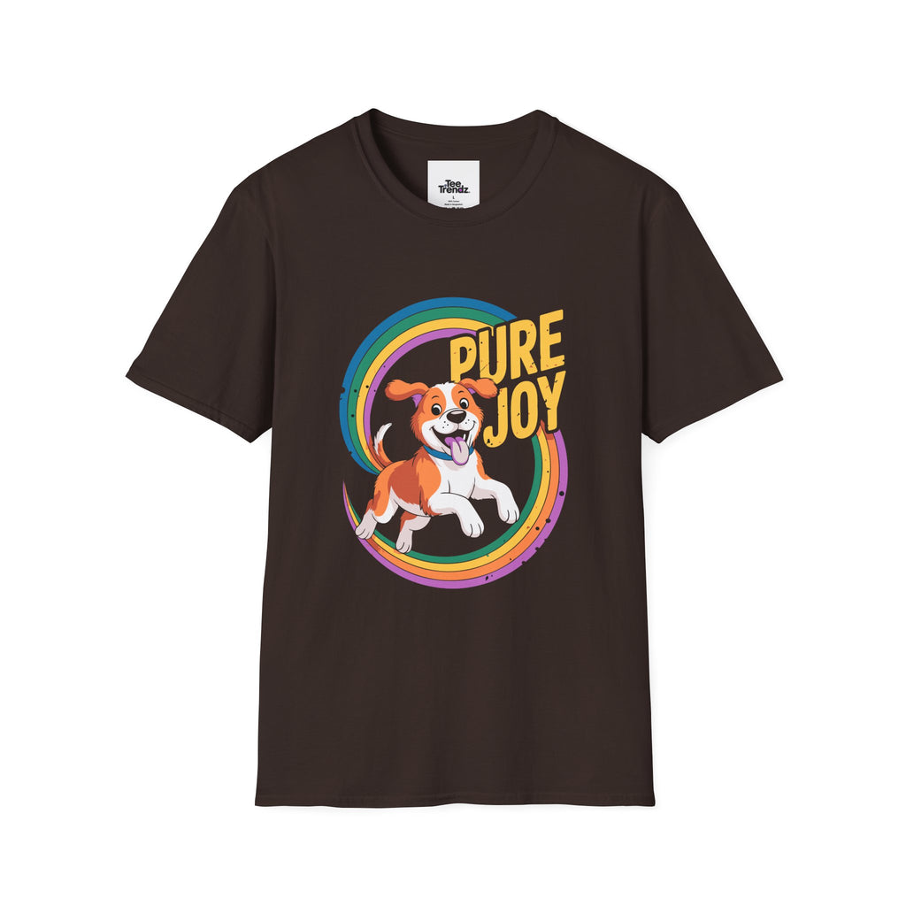 Pure Joy Dog T-Shirt – Playful Beagle Graphic Tee with Rainbow