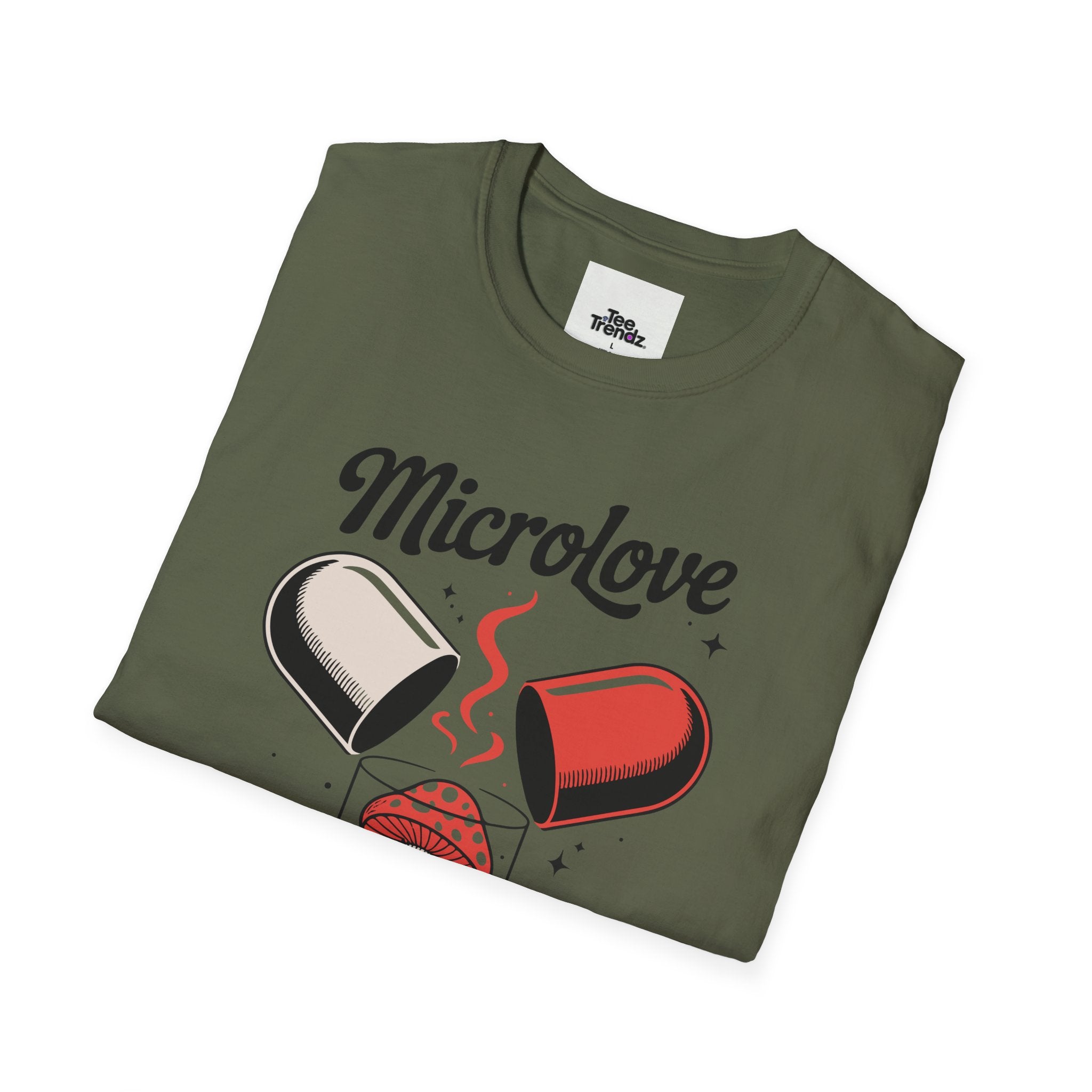 T-Shirt — "Microlove" Cute Mushroom Capsule Graphic Tee