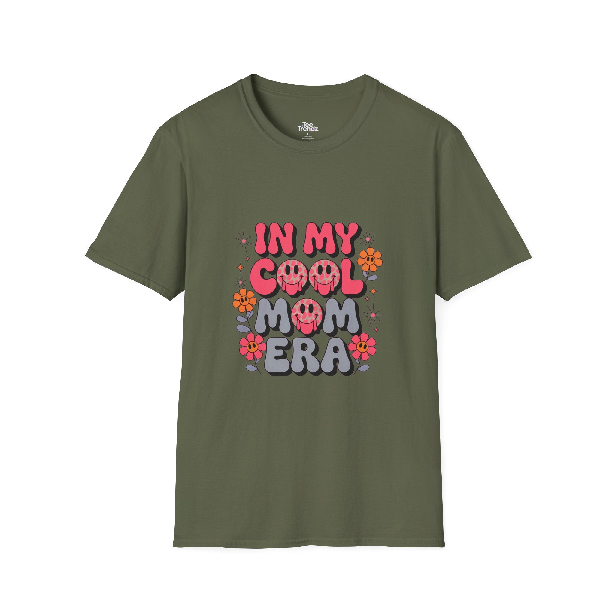 T-Shirt — "In My Cool Mom Era" Retro Floral Graphic Tee