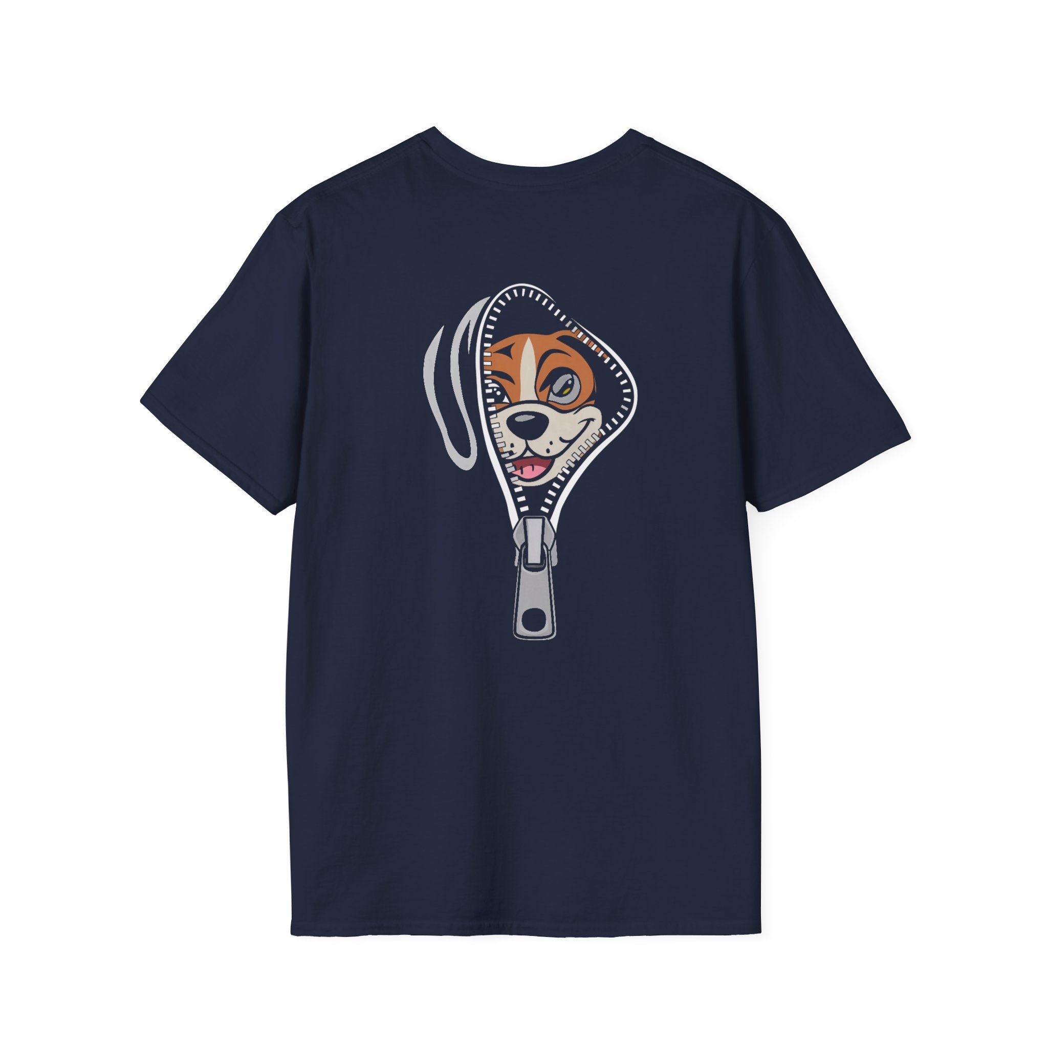Zipper Reveal Dog Graphic T-Shirt