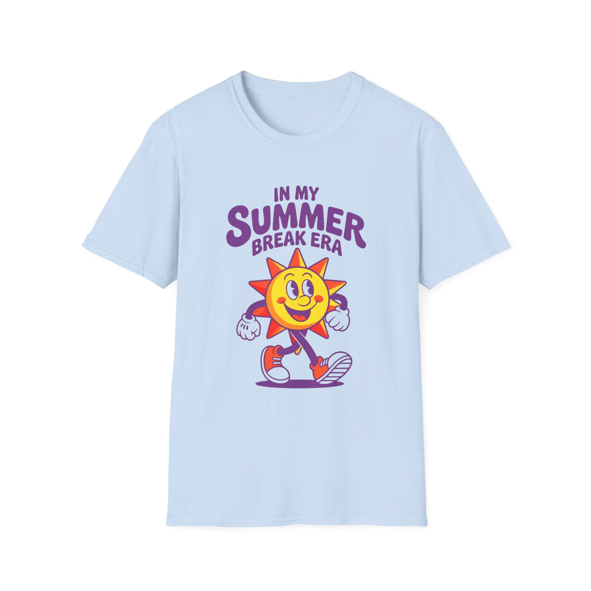 Summer Break Era T‑Shirt – Retro Smiling Sun Graphic