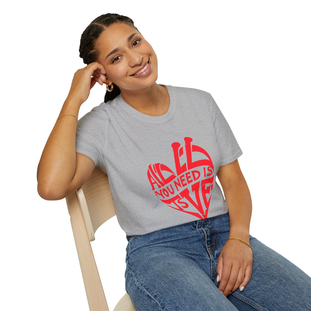 Love Heart T-Shirt — "All You Need Is Love" Retro Graphic
