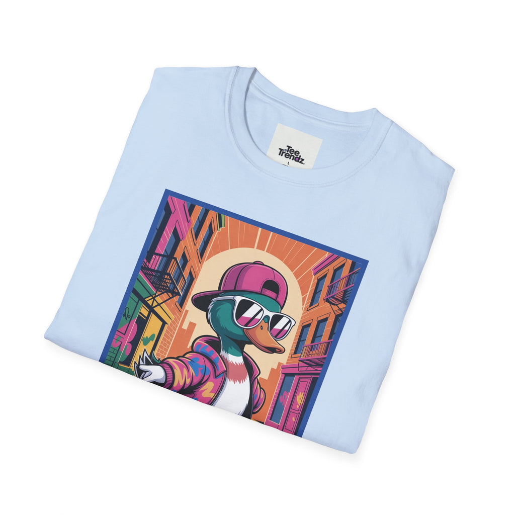 Skateboard Duck Graphic T-Shirt — Retro Streetwear Skateboarder Design