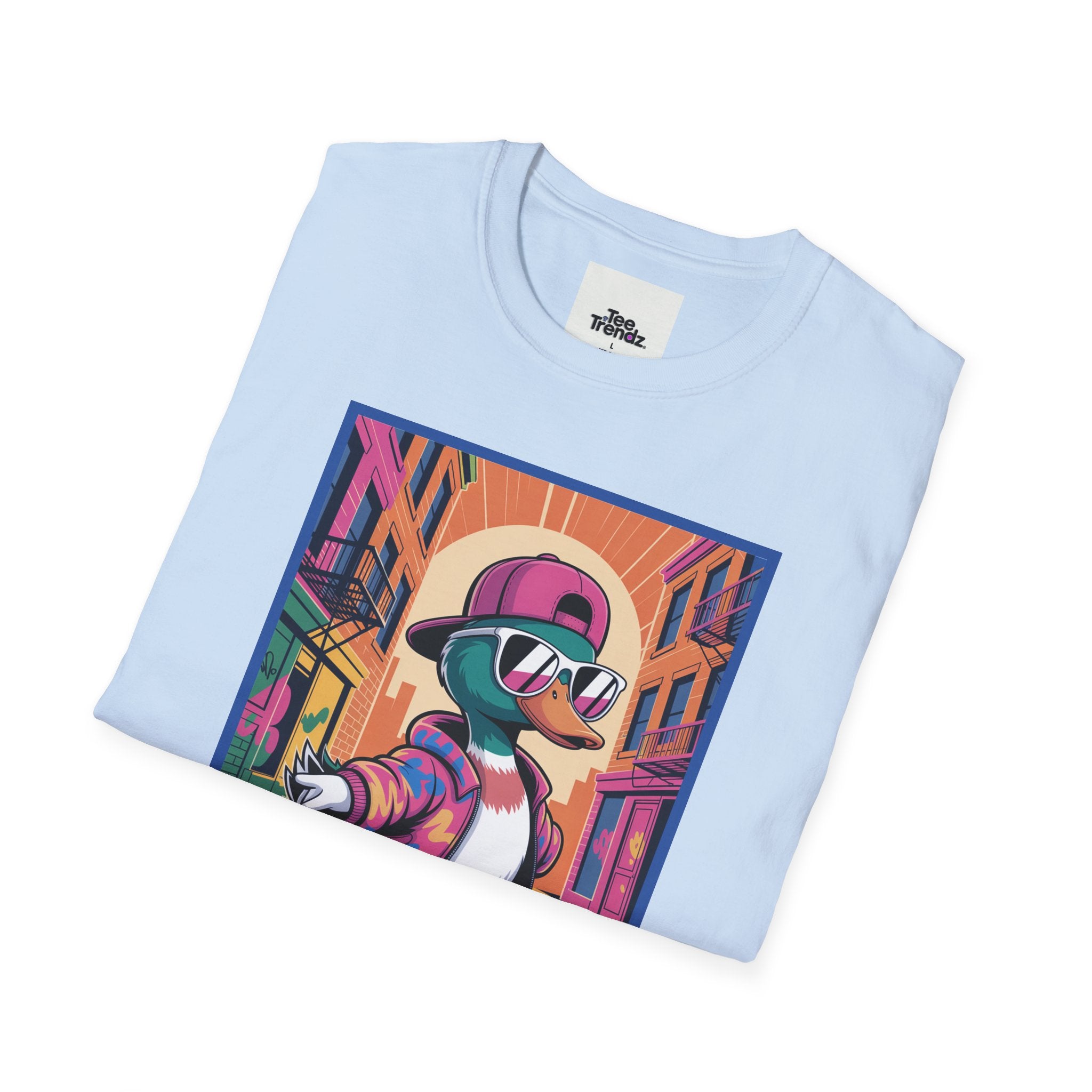 Skateboard Duck Graphic T-Shirt — Retro Streetwear Skateboarder Design