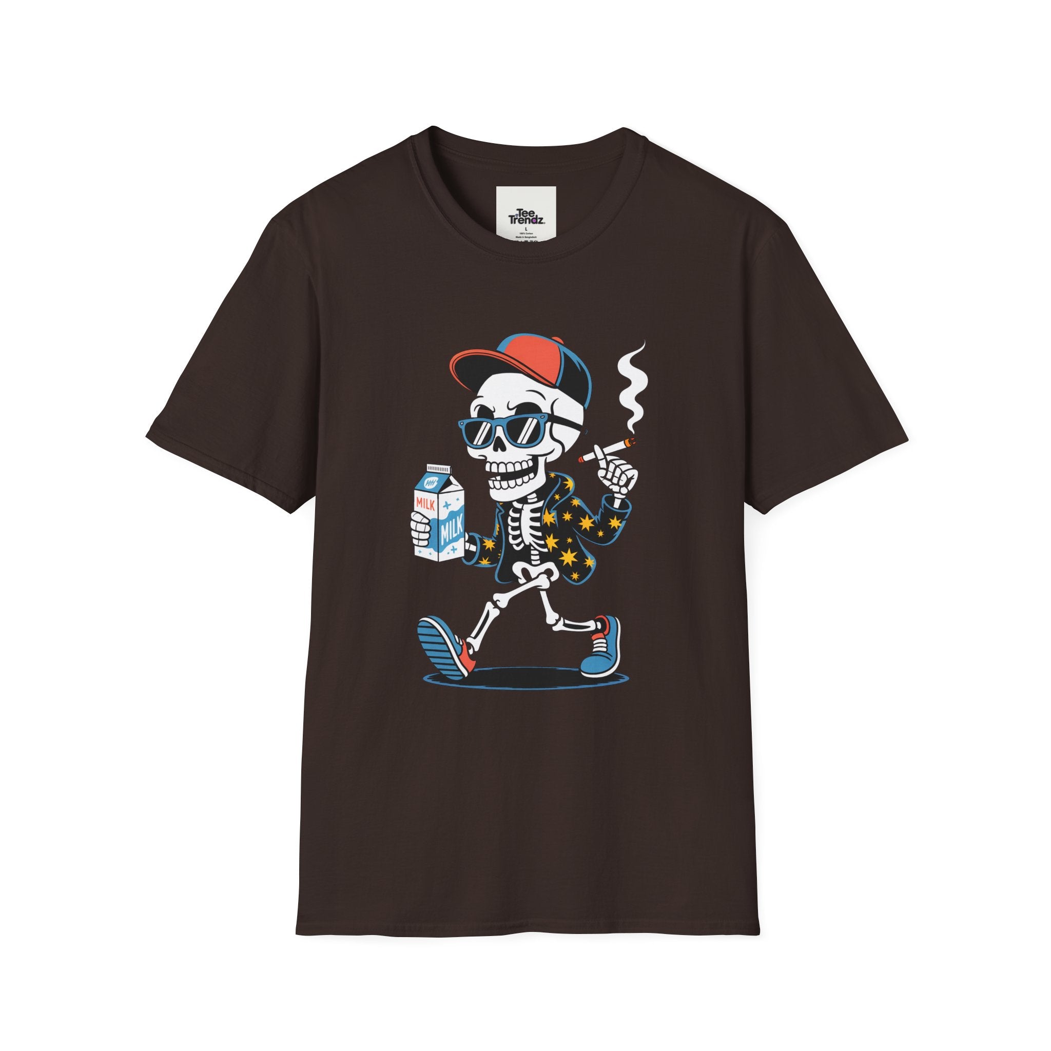 Skateboarding Skeleton Graphic T-Shirt – Cool Retro Streetwear Tee