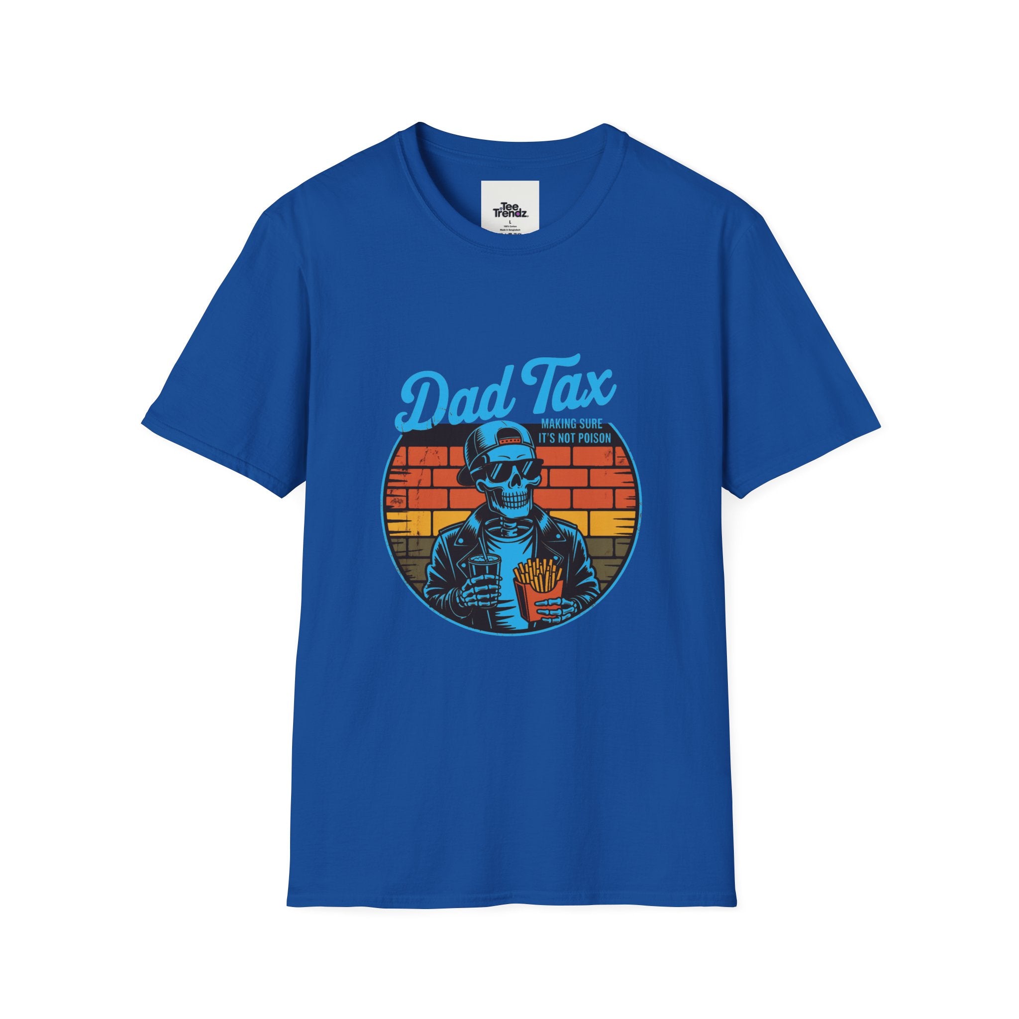 Dad Tax T-Shirt – Retro Skull Dad with Popcorn Graphic, Funny Father’s Day Gift
