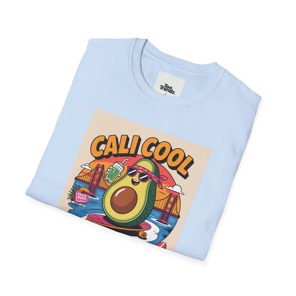 Cali Cool Avocado Tee — Retro Surfing California Graphic T-Shirt