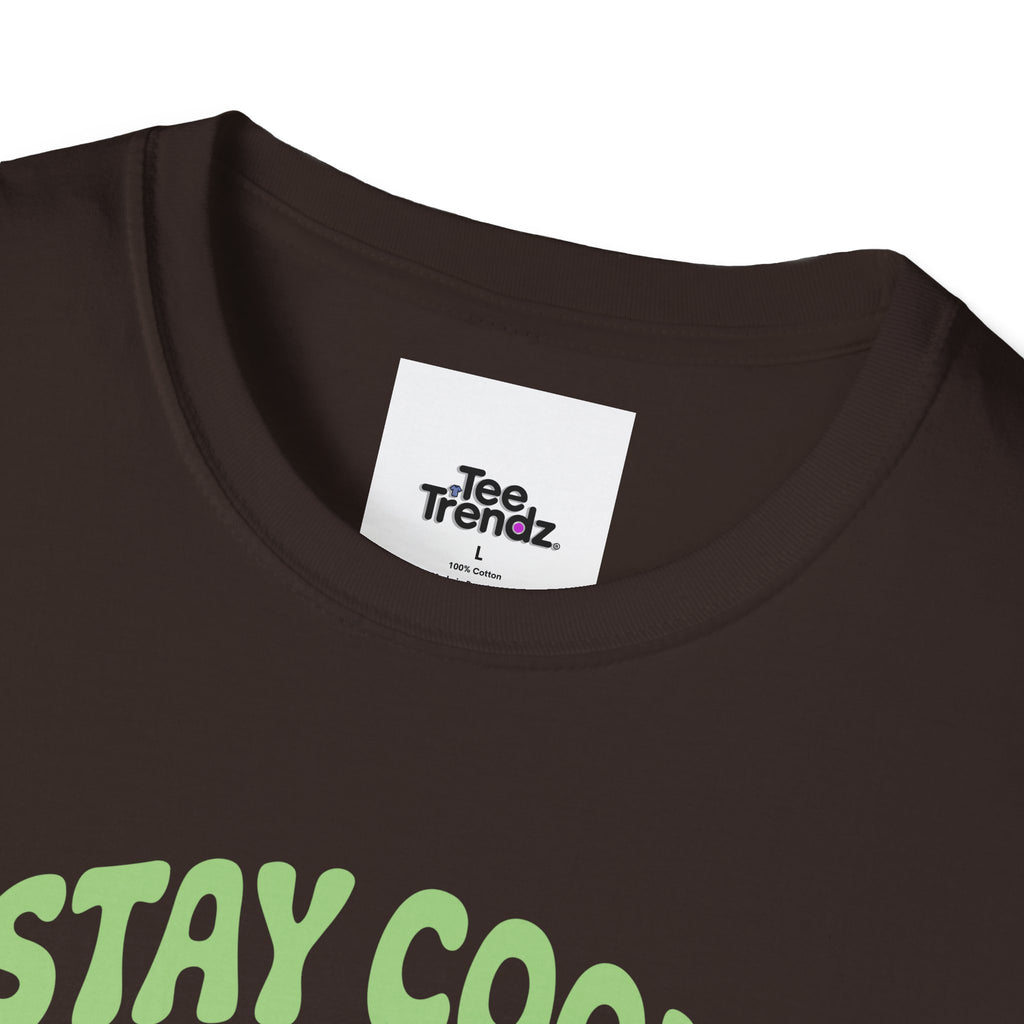 Stay Cool and Healing Graphic T-Shirt — Cute Green Bunny Peace Tee