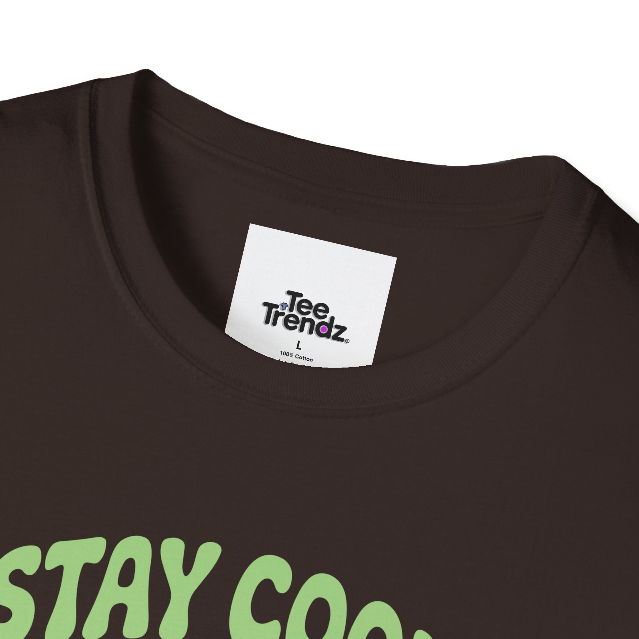 Stay Cool and Healing Graphic T-Shirt — Cute Green Bunny Peace Tee