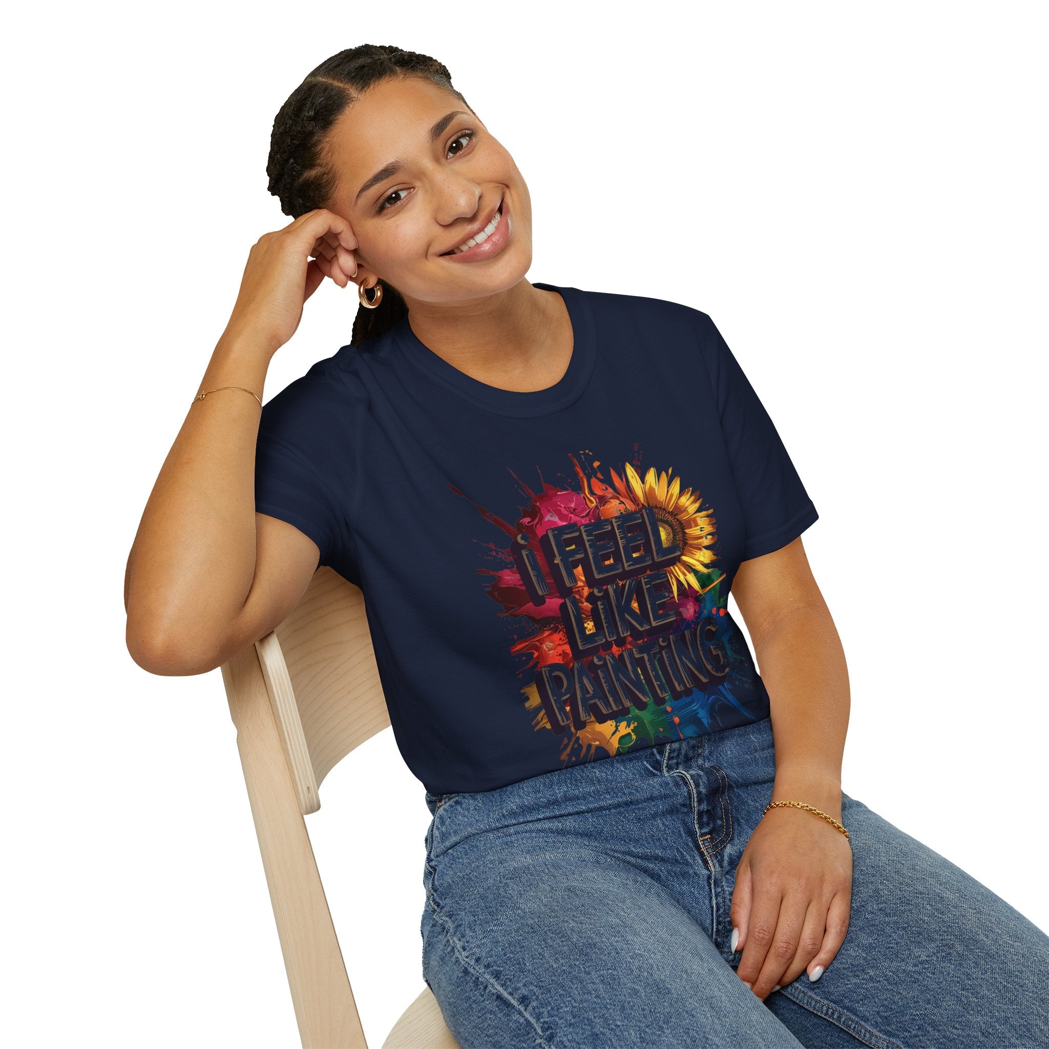 I Feel Like Painting T-Shirt — Colorful Paint Splash Artist Tee