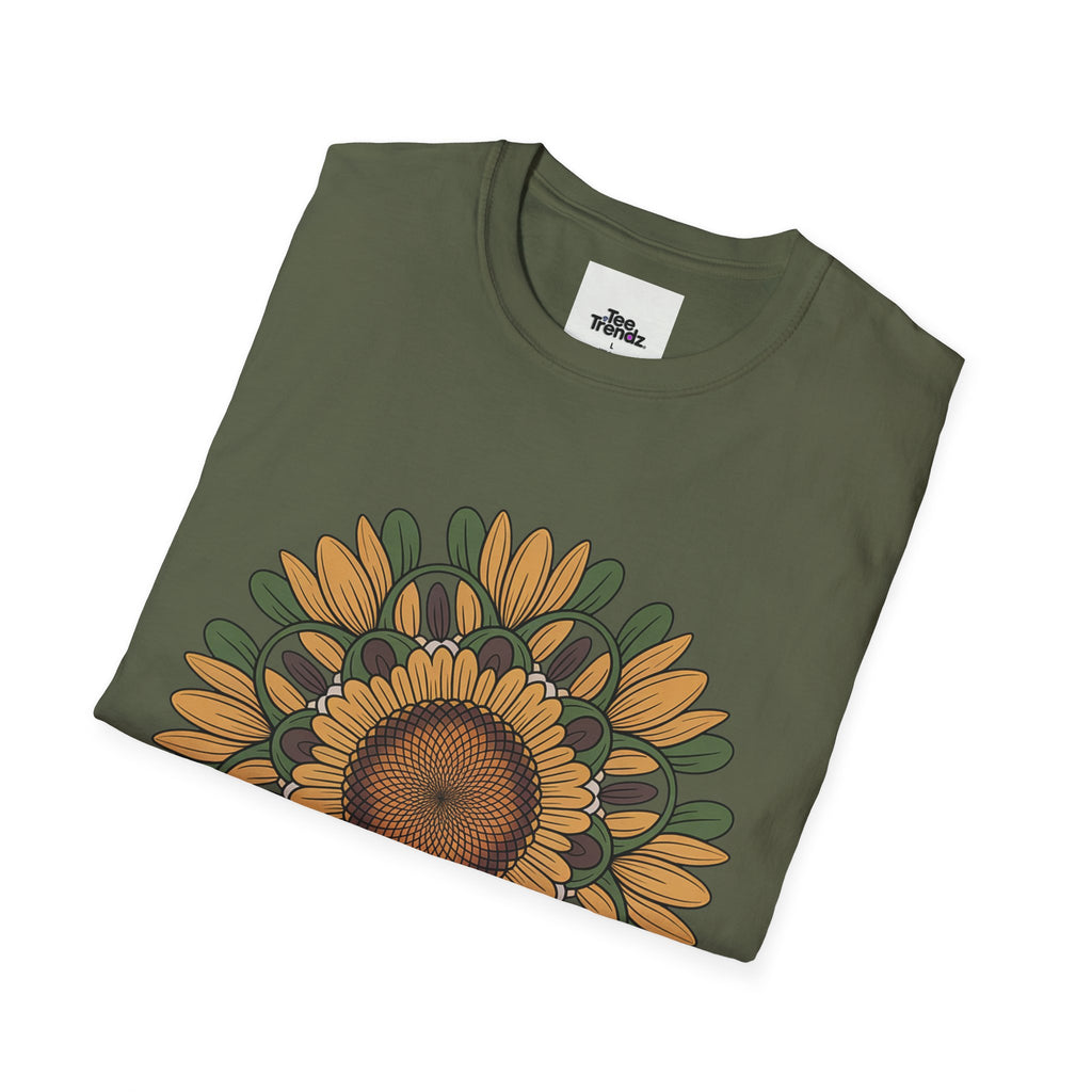 Sunflower Mandala T-Shirt — Retro Floral Graphic Tee