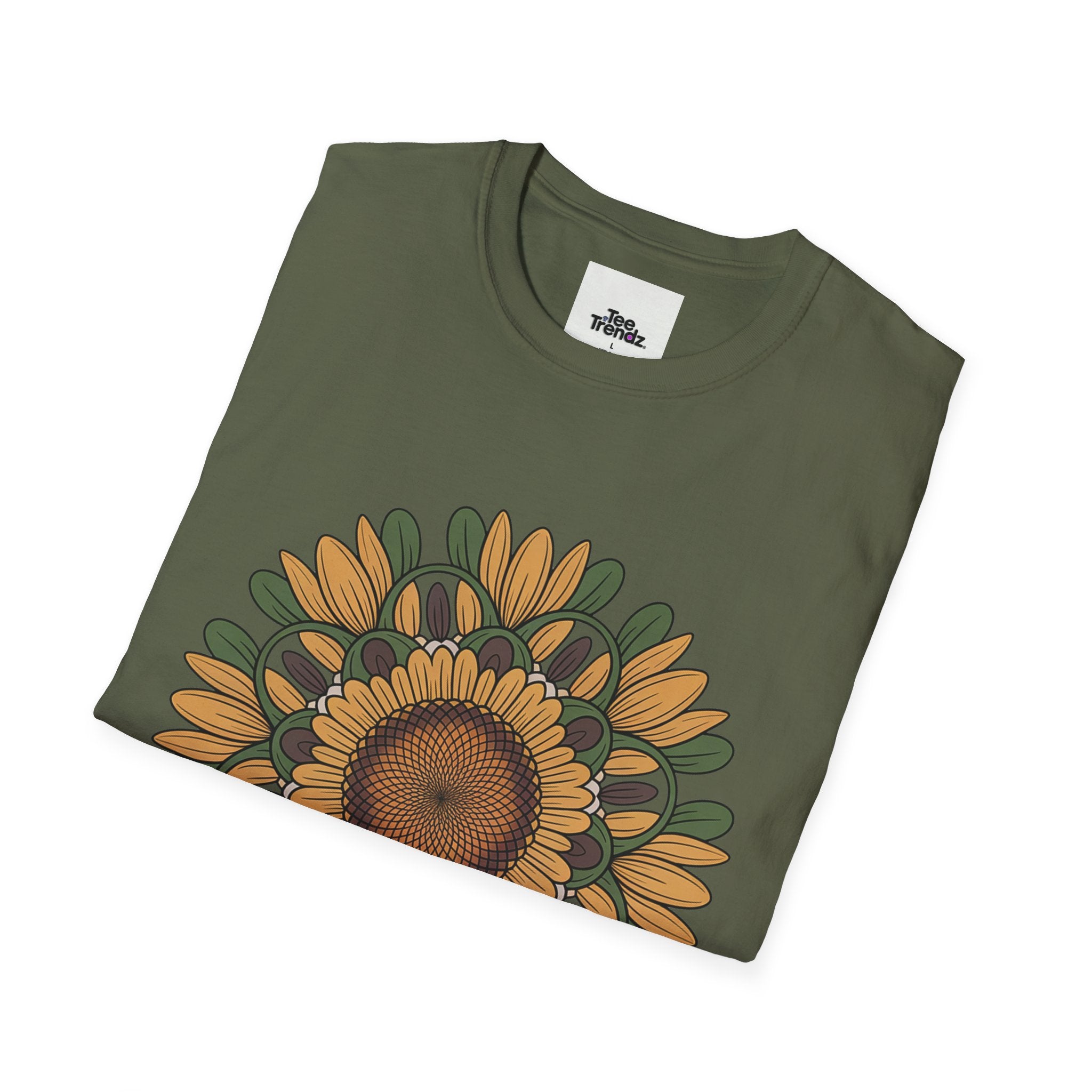 Sunflower Mandala T-Shirt — Retro Floral Graphic Tee