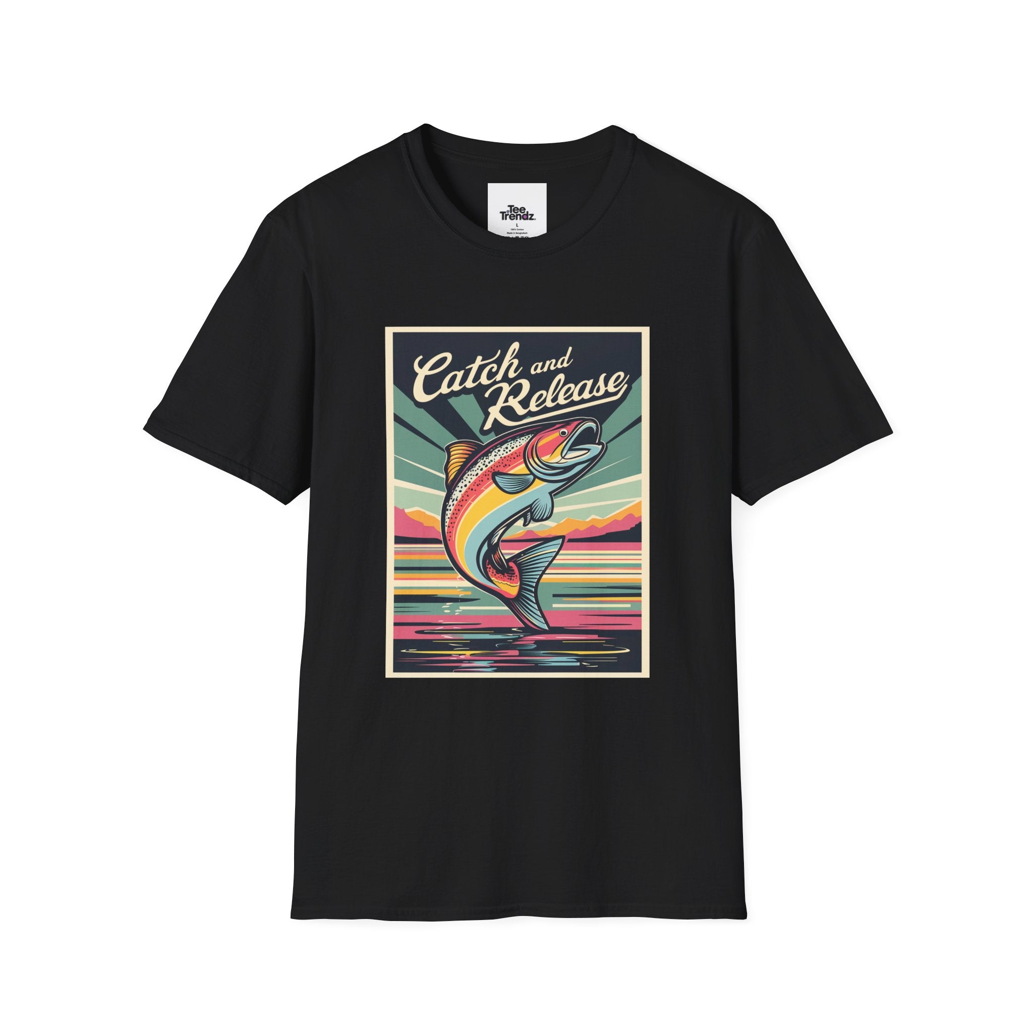 Catch and Release Fishing T-Shirt — Retro Trout Angler Tee