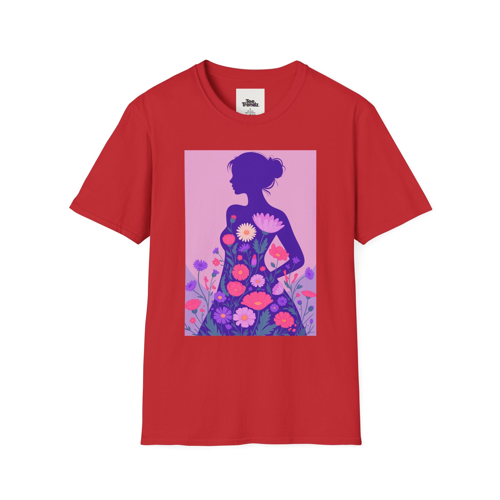 Floral Silhouette T-Shirt — Woman in Bloom Graphic Tee