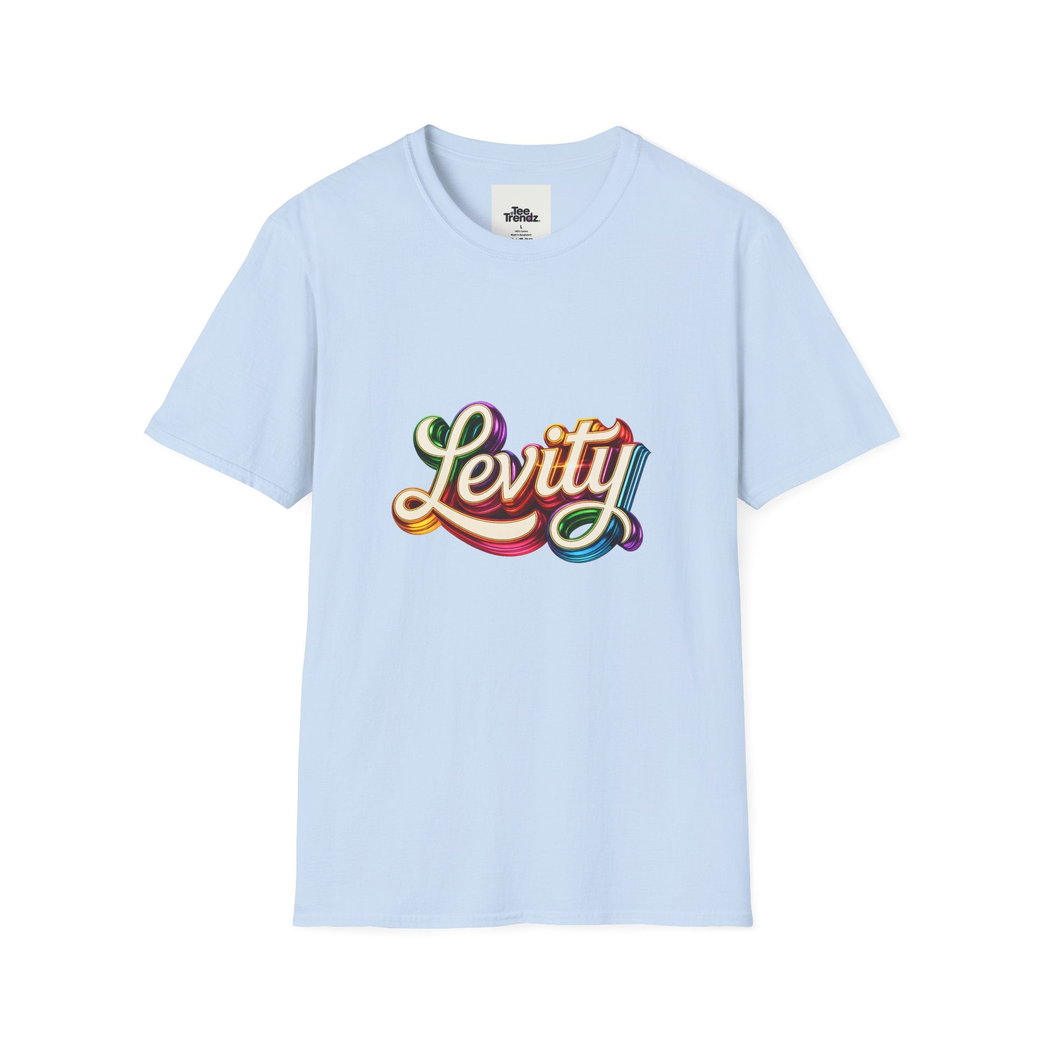 Levity Retro Script T-Shirt — Colorful Vintage Rainbow Graphic