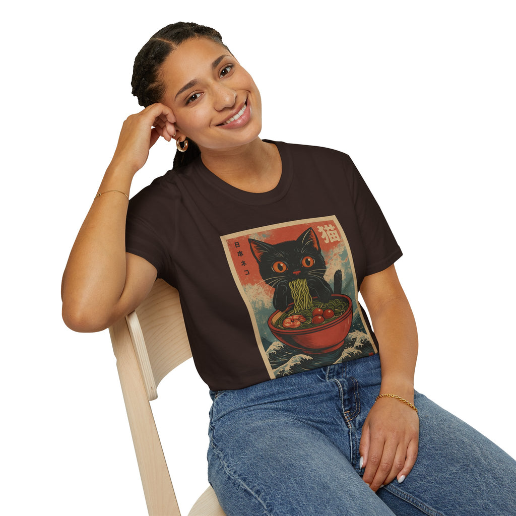 Cat Ramen T-Shirt — Vintage Japanese Neko Bowl Graphic Tee
