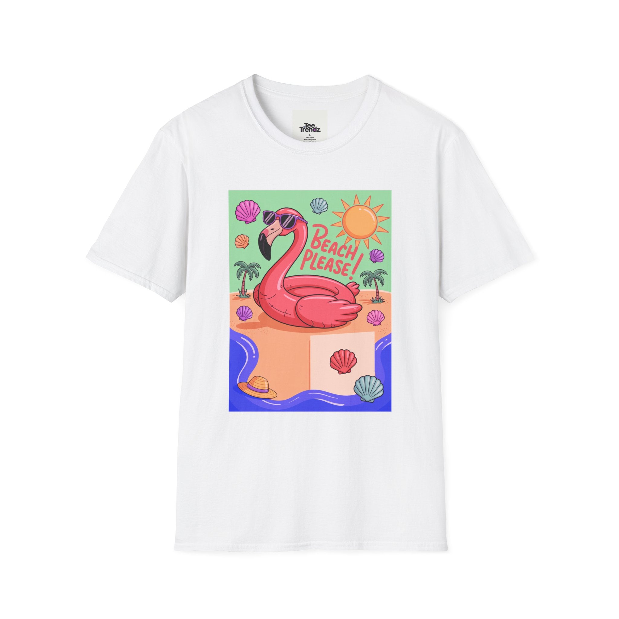 Beach Please Flamingo T-Shirt