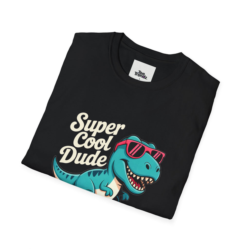 Kids Skateboard T‑Shirt — "Super Cool Dude" Dino Graphic Tee