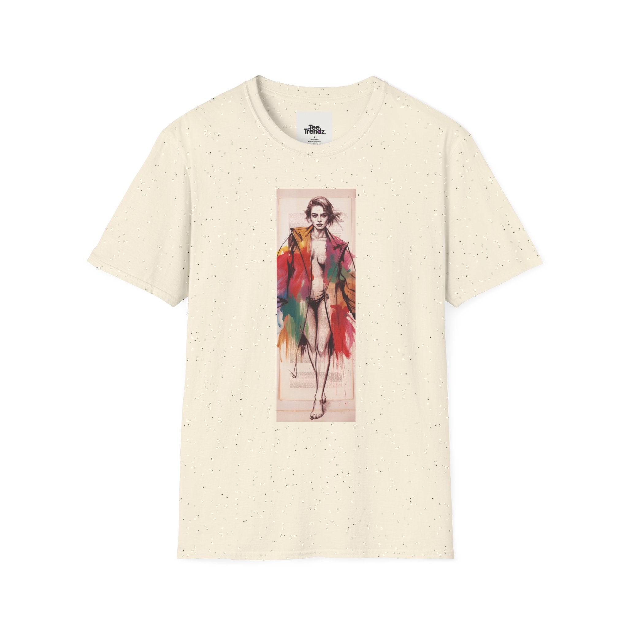 Fashion Illustration Tee — Colorful Watercolor Model Graphic T-Shirt