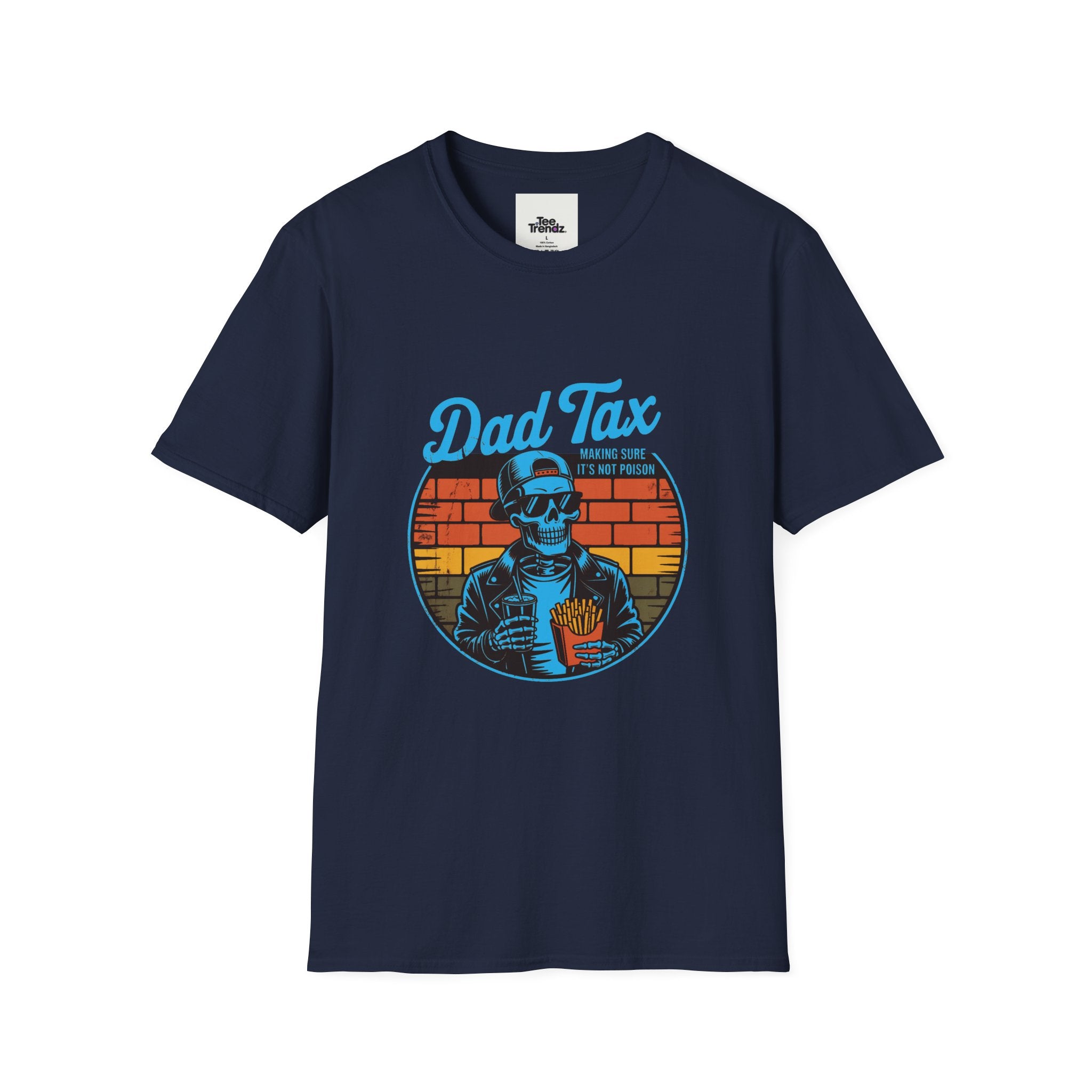 Dad Tax T-Shirt – Retro Skull Dad with Popcorn Graphic, Funny Father’s Day Gift