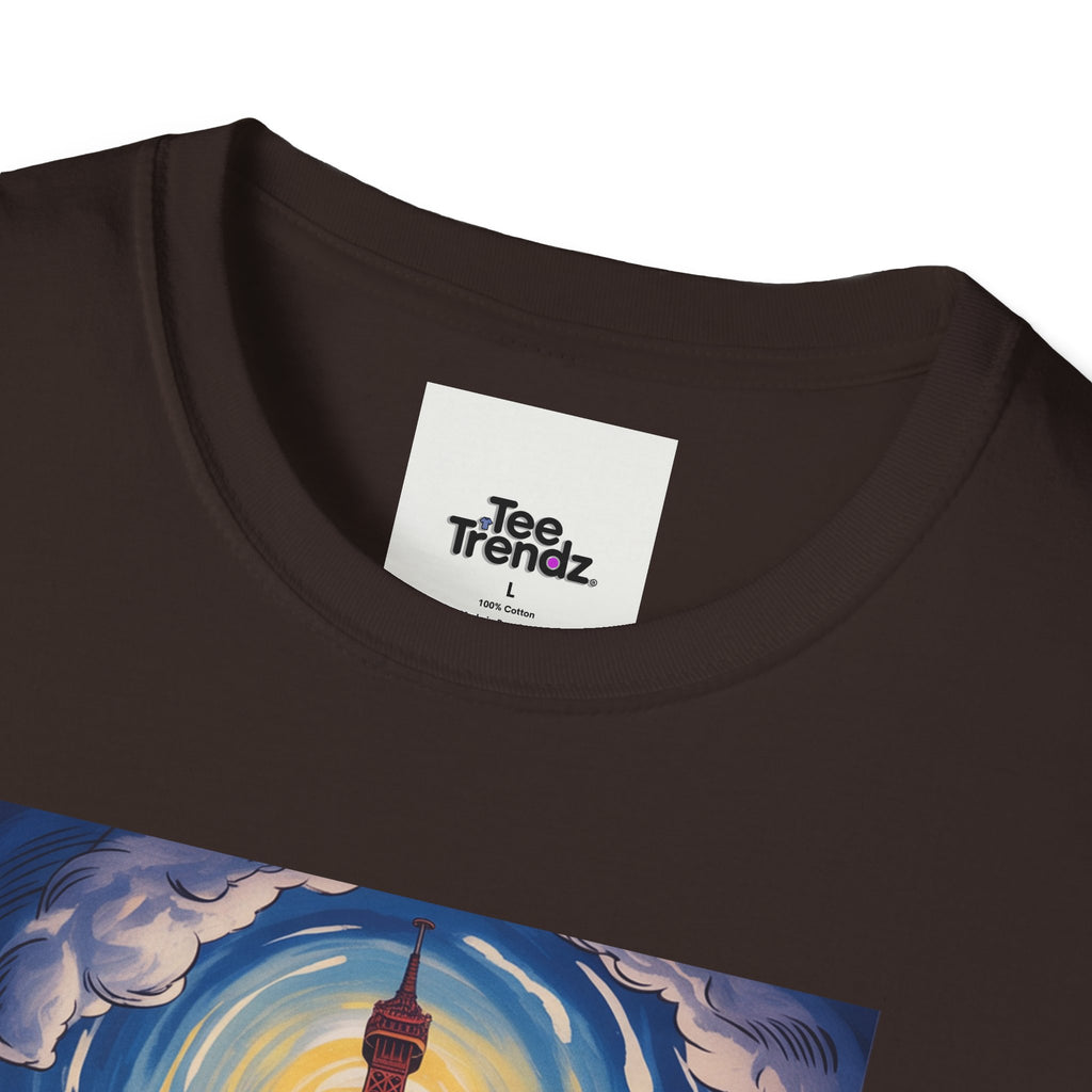 Visit Paris T-Shirt - Vintage Eiffel Tower Travel Poster Tee