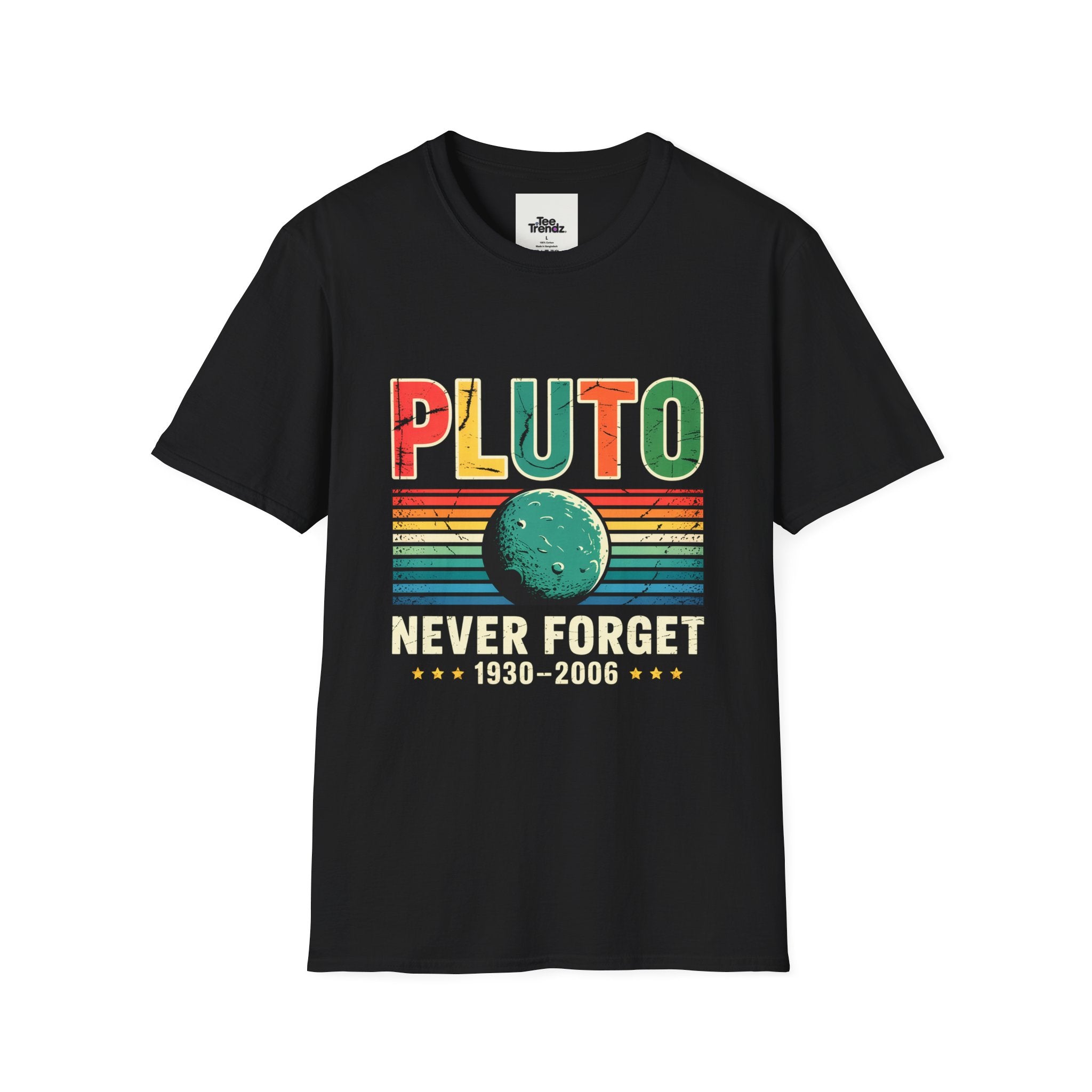 Pluto Never Forget T-Shirt — Retro Memorial Planet Graphic Tee (1930–2006)