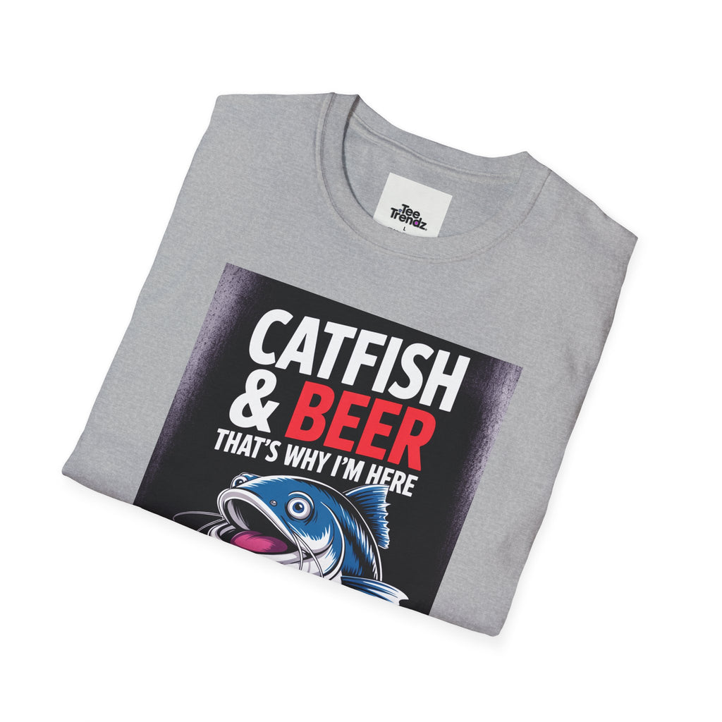 Catfish & Beer T-Shirt — Funny Fishing Shirt with Beer Graphic