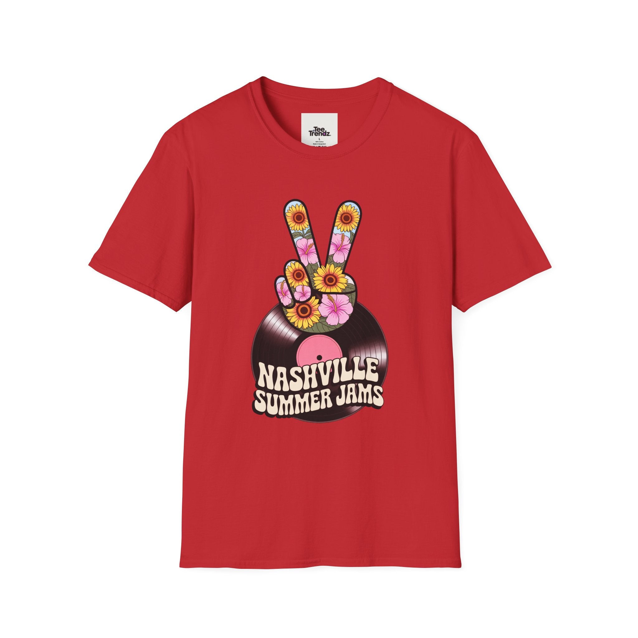 Nashville Summer Jams T‑Shirt — Retro Peace Sign Vinyl Concert Tee
