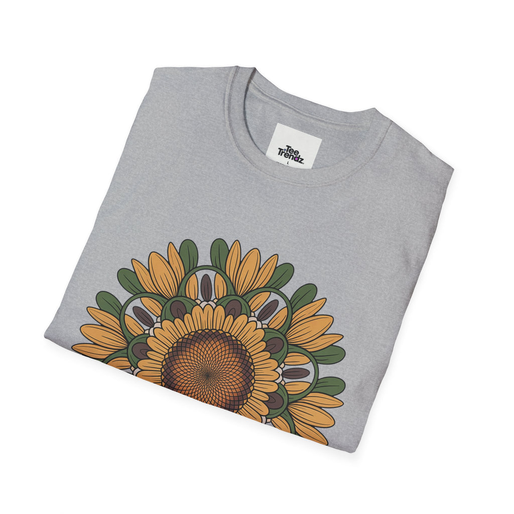 Sunflower Mandala T-Shirt — Retro Floral Graphic Tee