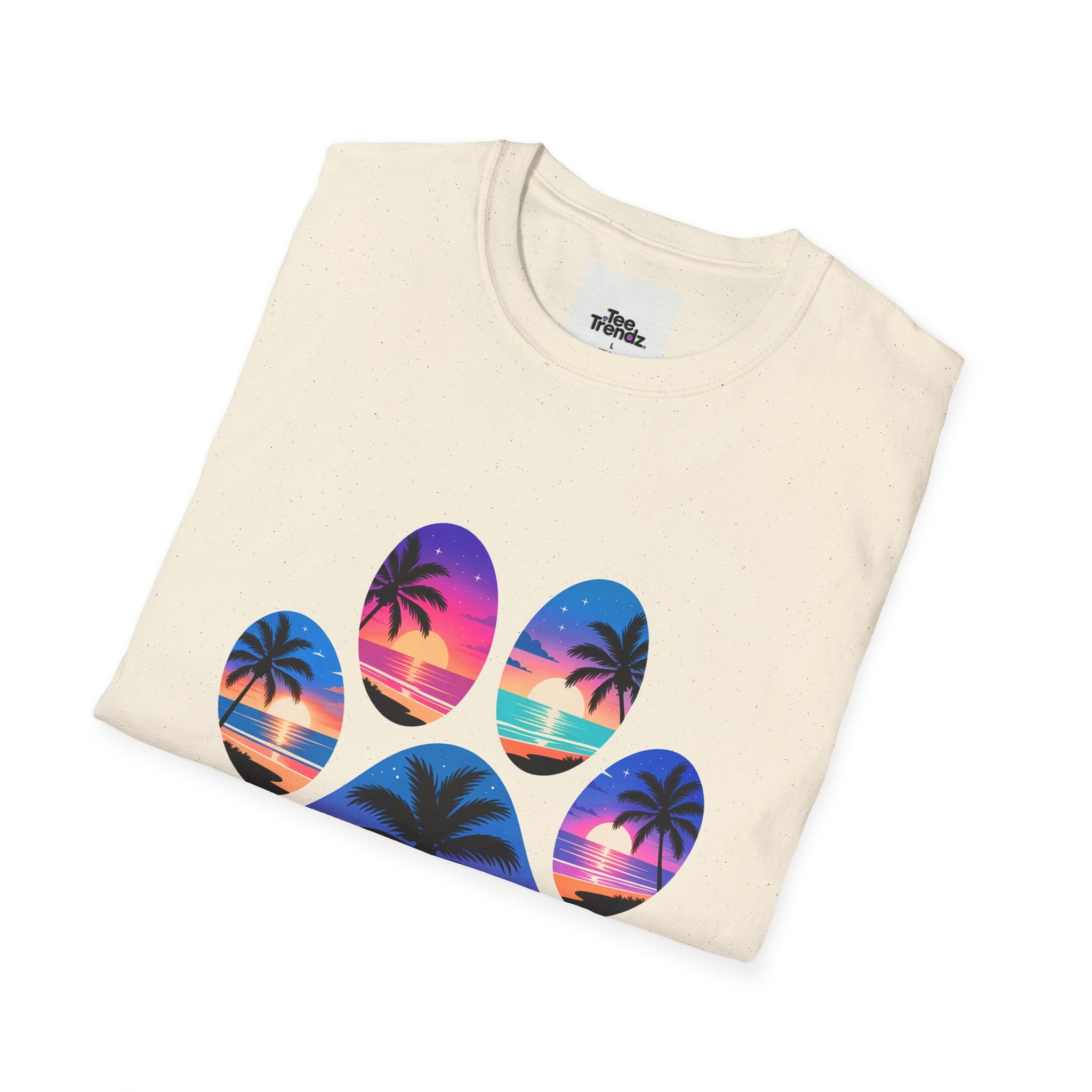 T-Shirt — Tropical Paw Sunset Graphic Tee