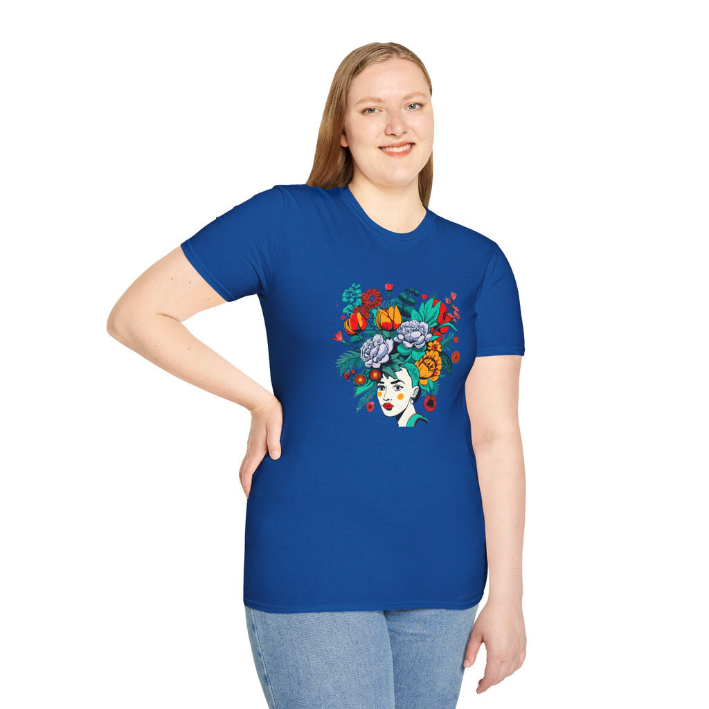 Floral Frida-Inspired Portrait T-Shirt
