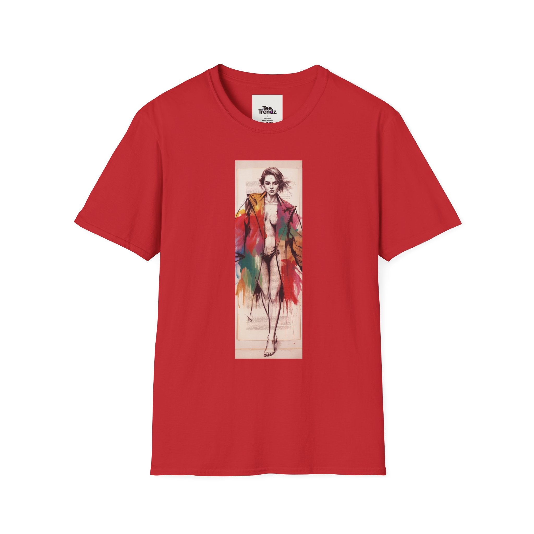 Fashion Illustration Tee — Colorful Watercolor Model Graphic T-Shirt