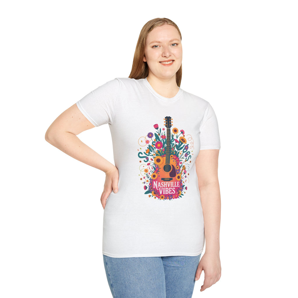 Nashville Vibes Guitar T-Shirt – Floral Music Festival Tee