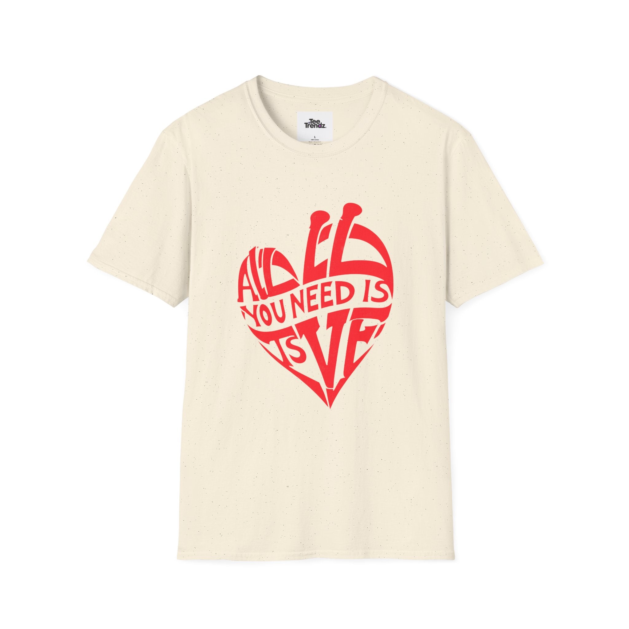 Love Heart T-Shirt — "All You Need Is Love" Retro Graphic